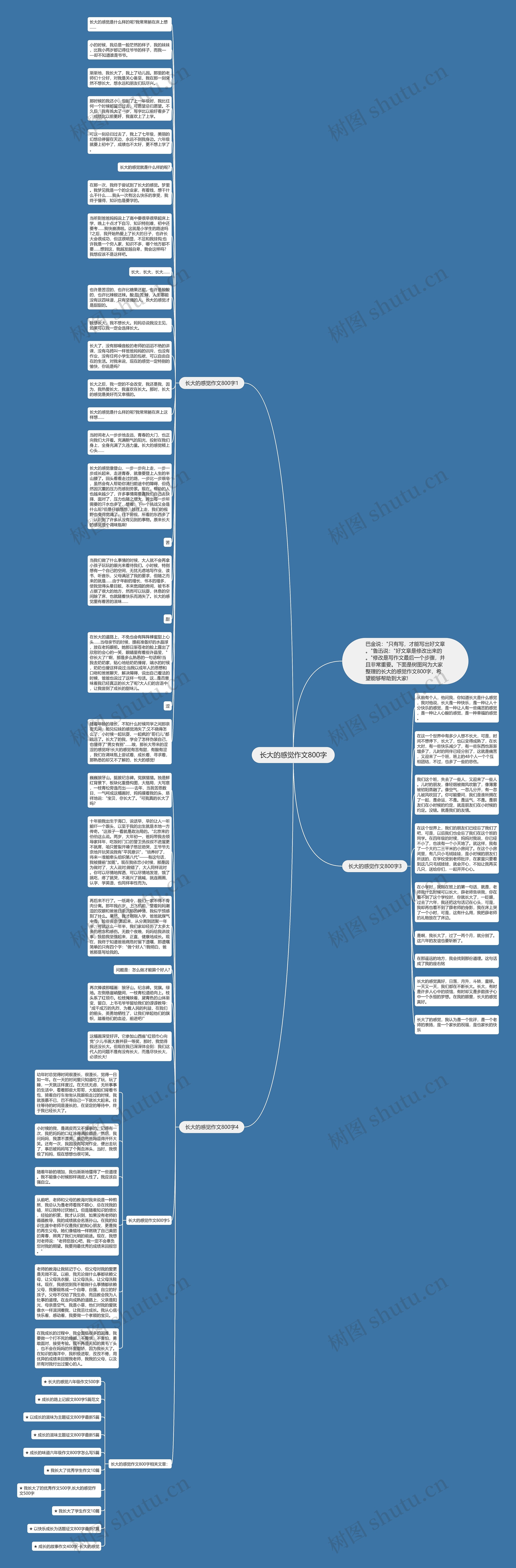 长大的感觉作文800字思维导图高清图 长大的感觉作文800字思维导图