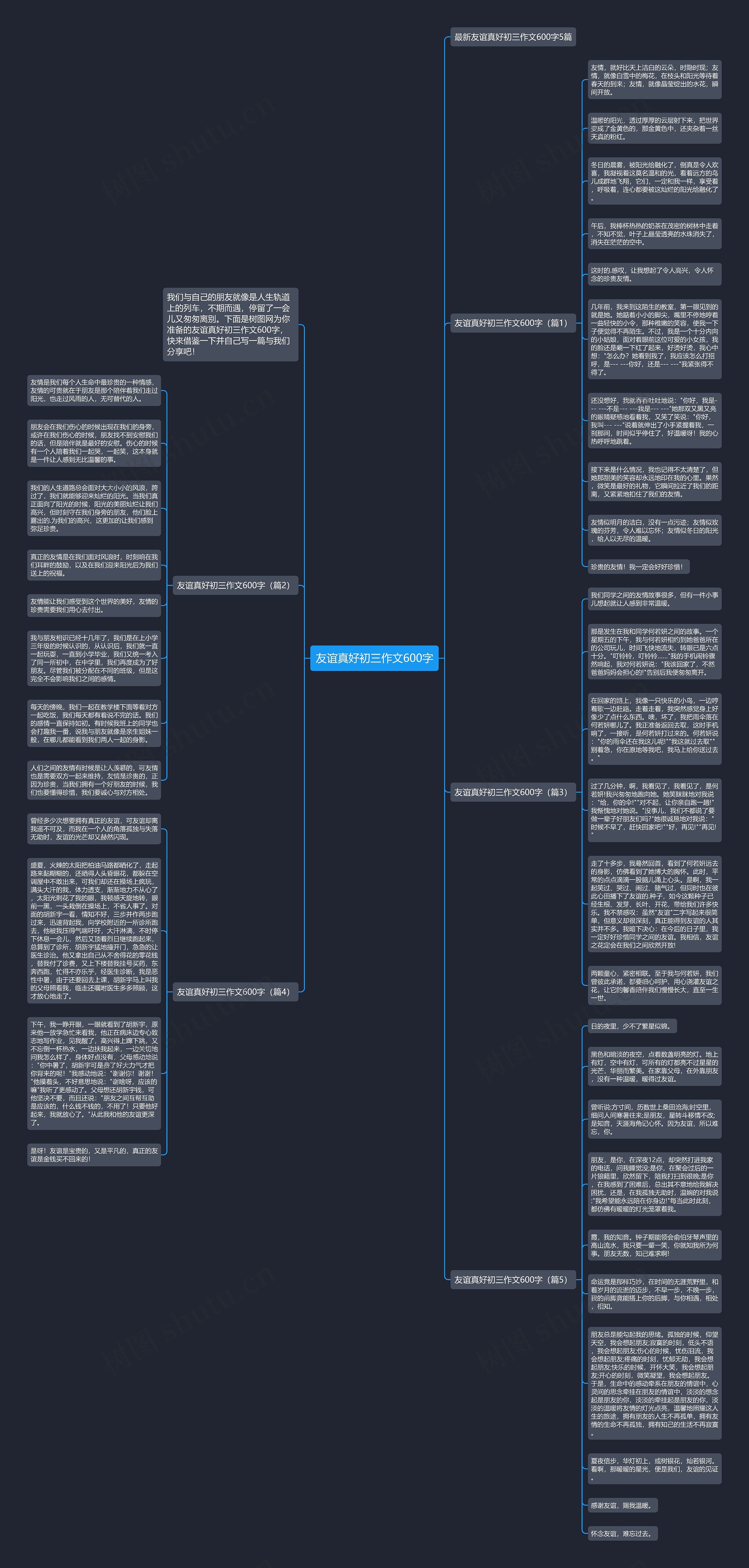 友谊真好初三作文600字思维导图