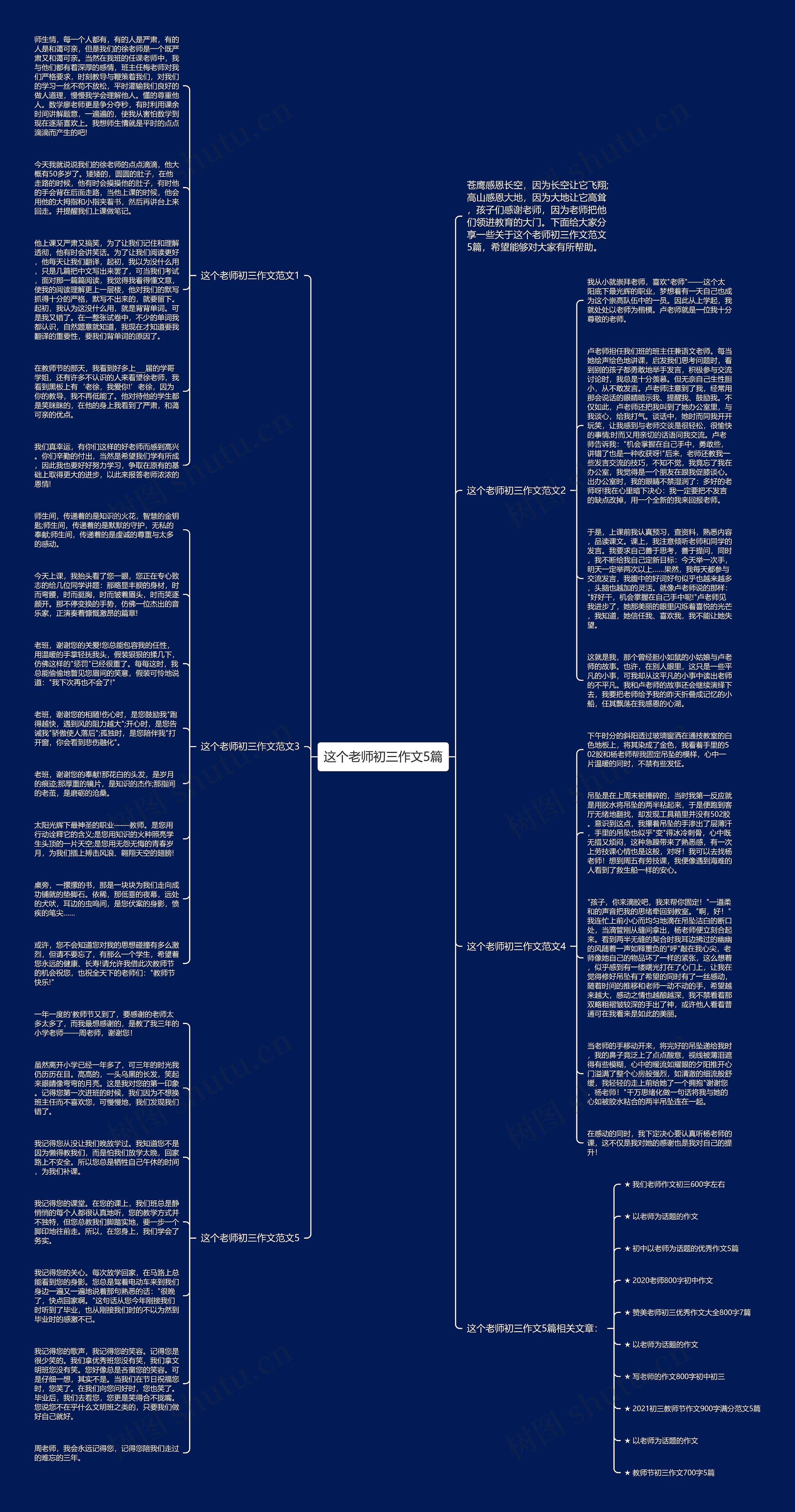 这个老师初三作文5篇思维导图