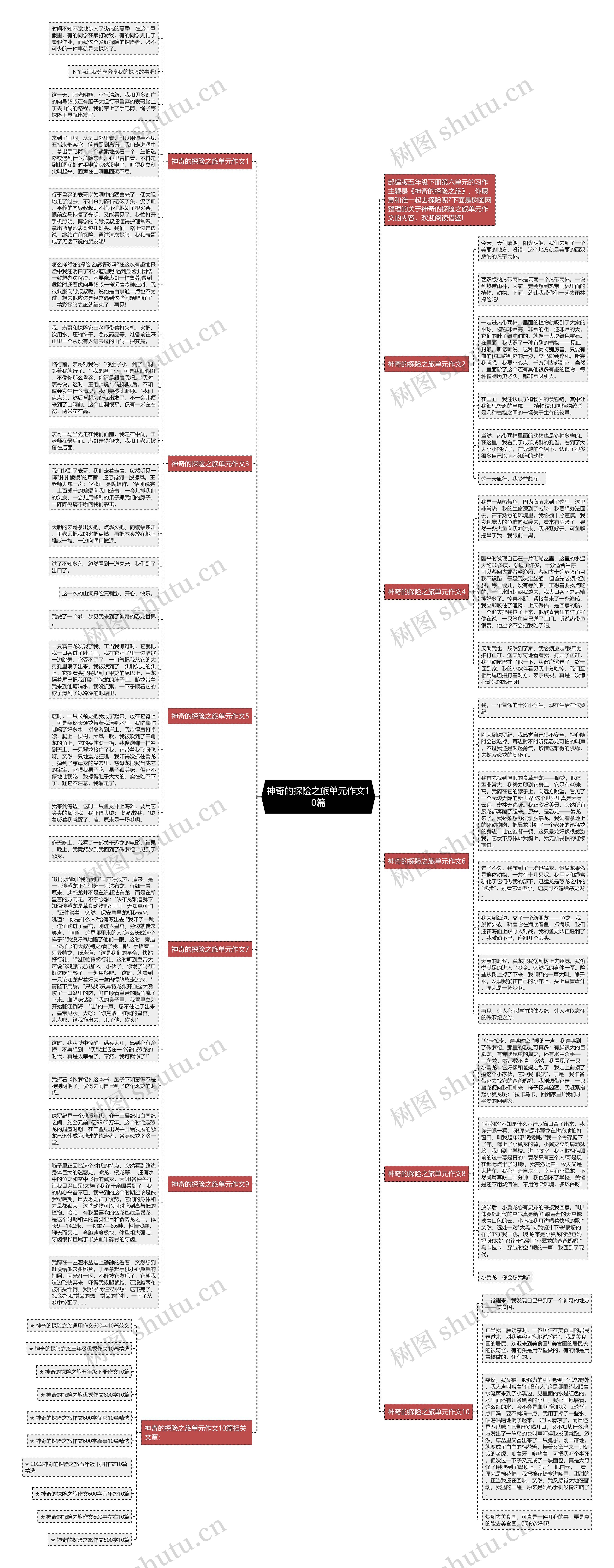 神奇的探险之旅单元作文10篇思维导图
