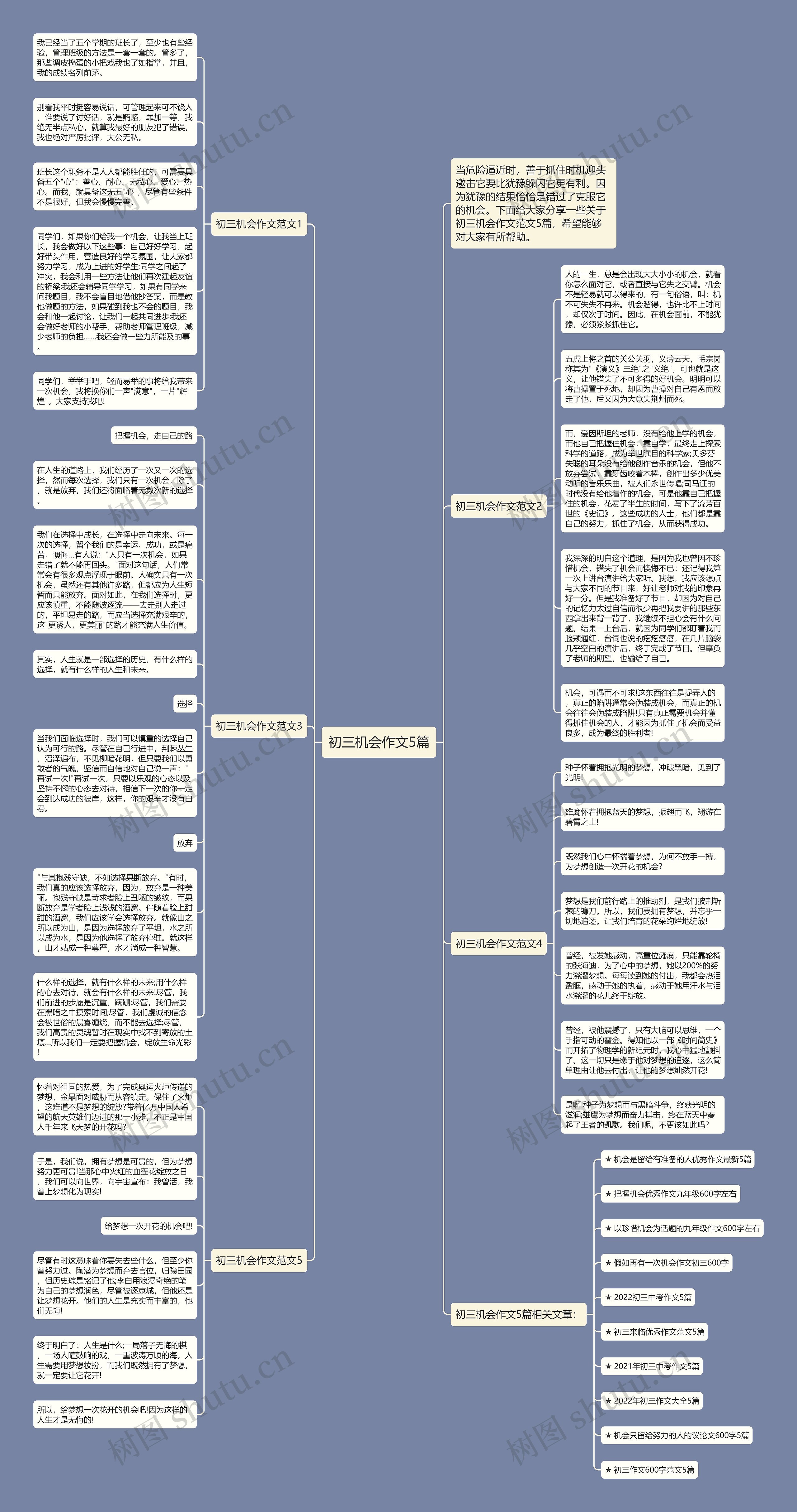初三机会作文5篇思维导图
