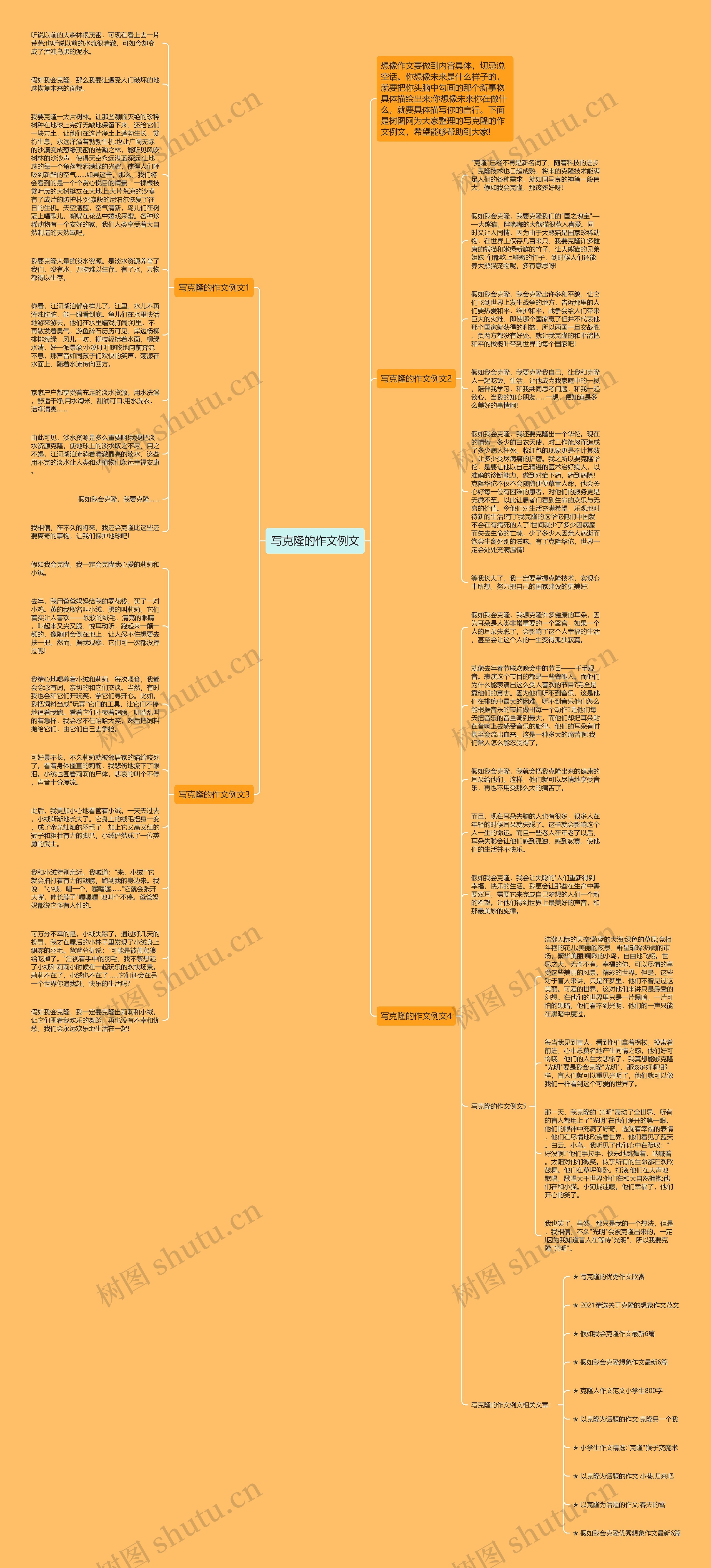 写克隆的作文例文思维导图