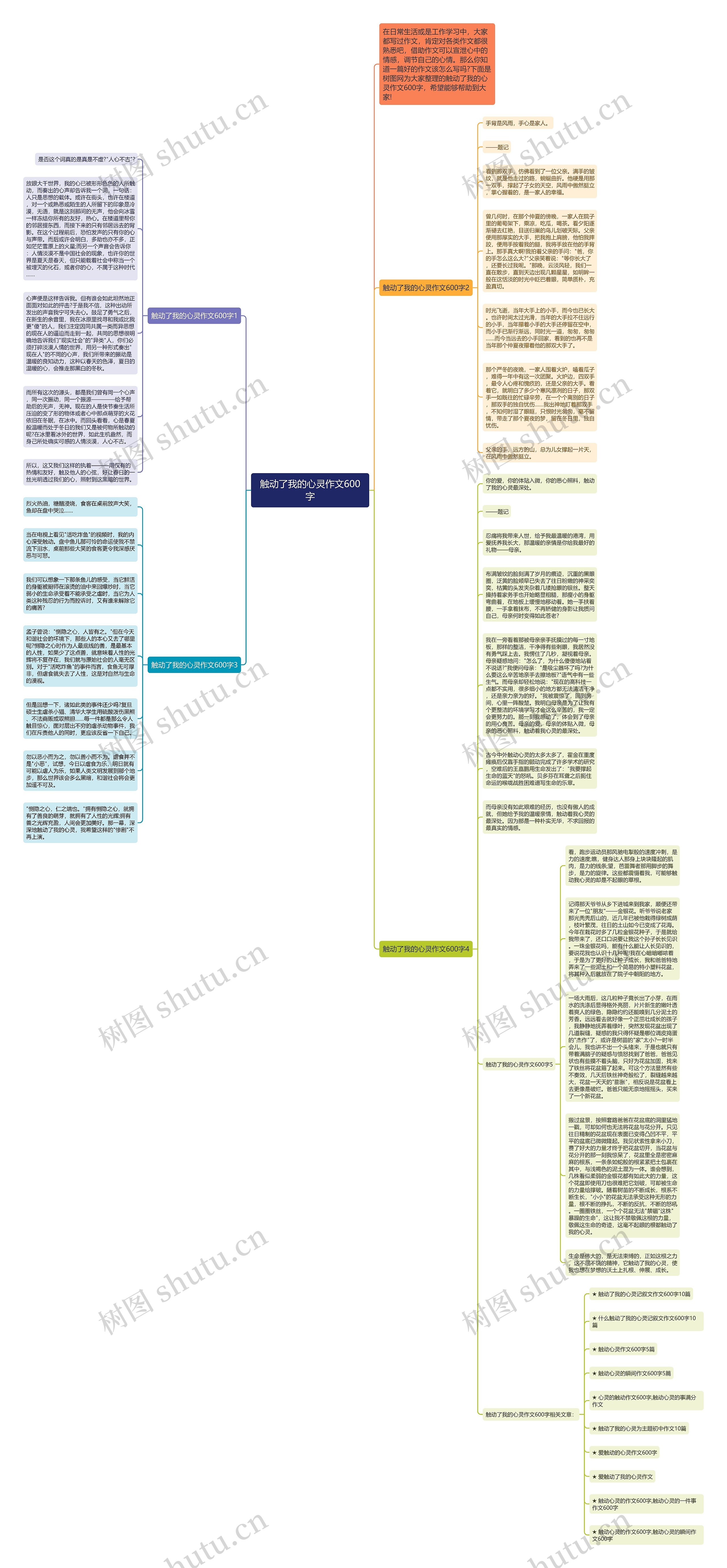 触动了我的心灵作文600字思维导图