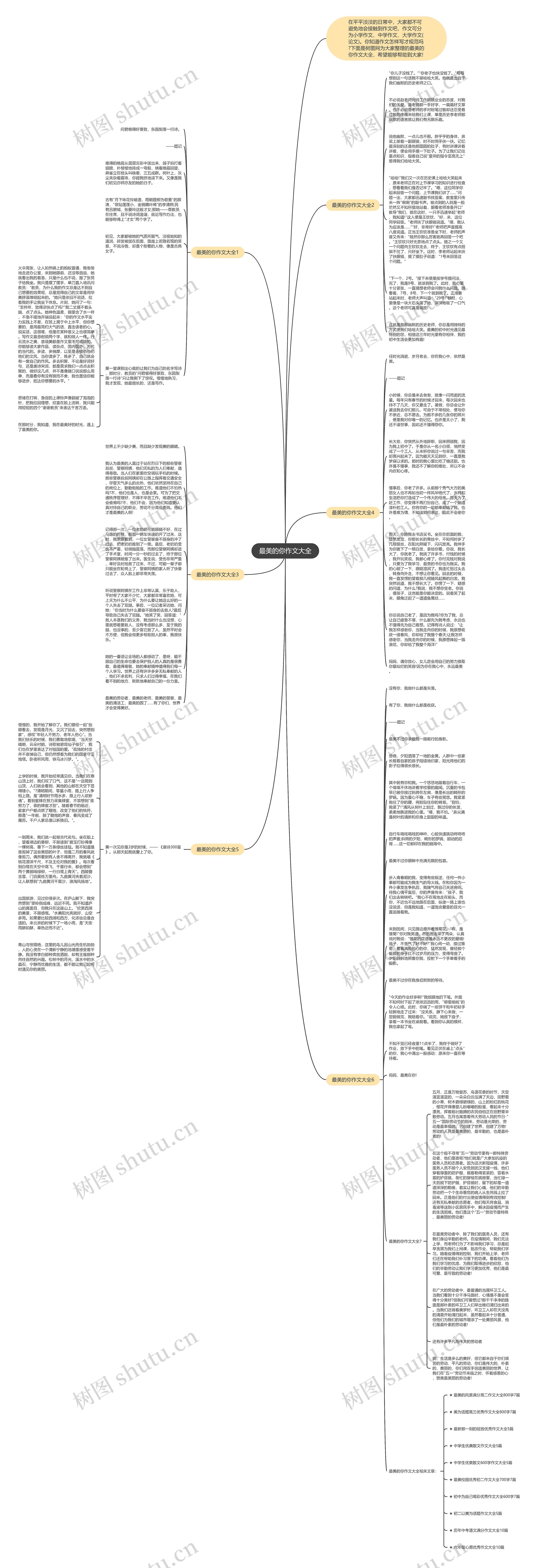 最美的你作文大全思维导图