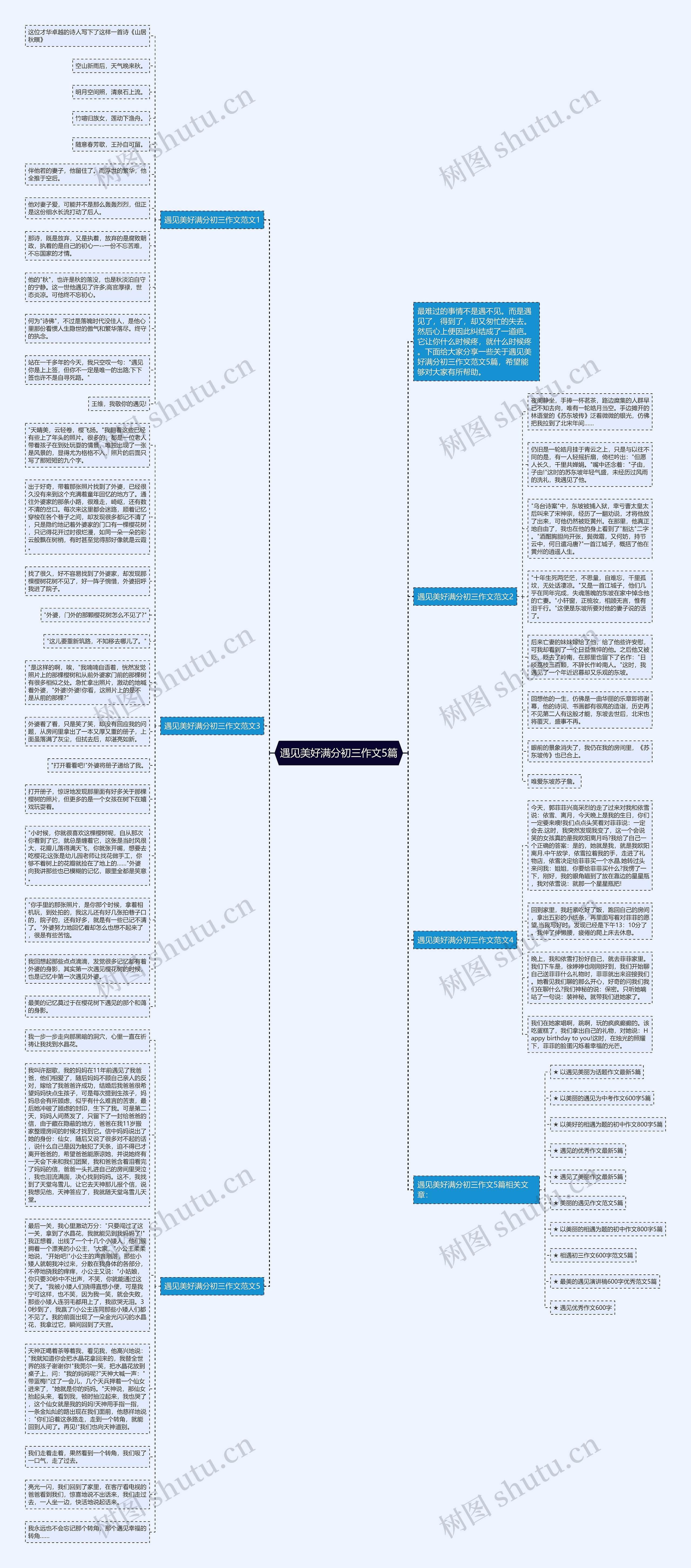 遇见美好满分初三作文5篇思维导图