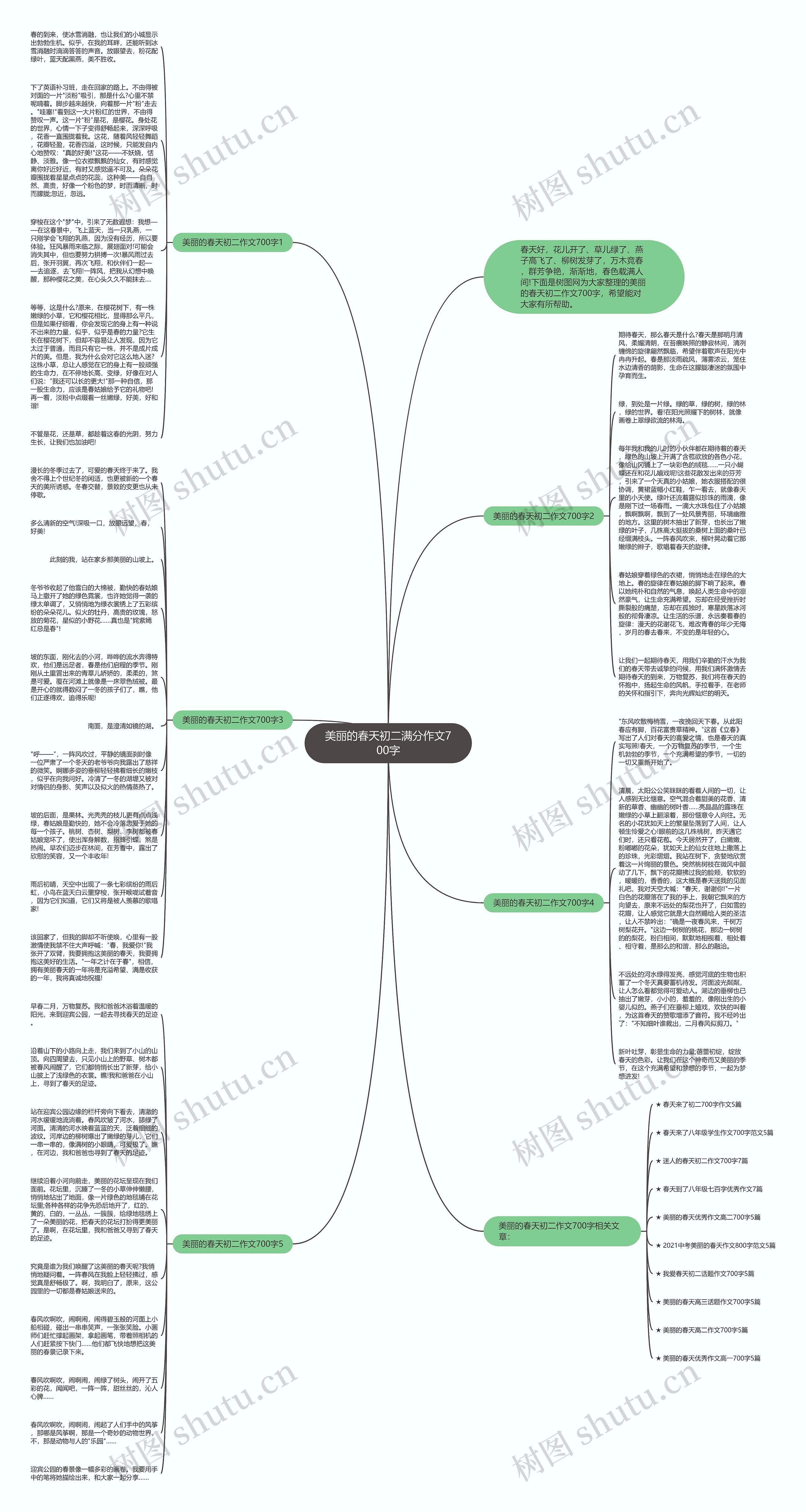 美丽的春天初二满分作文700字思维导图