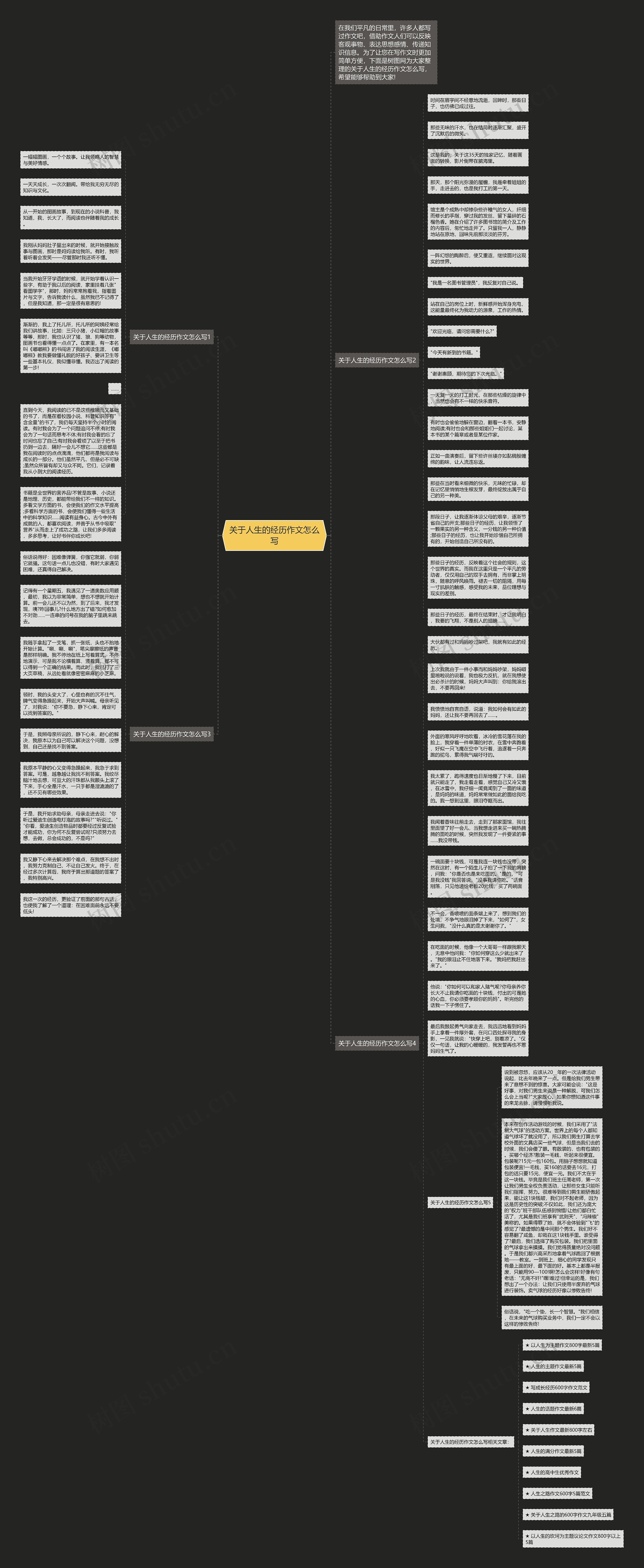 关于人生的经历作文怎么写思维导图