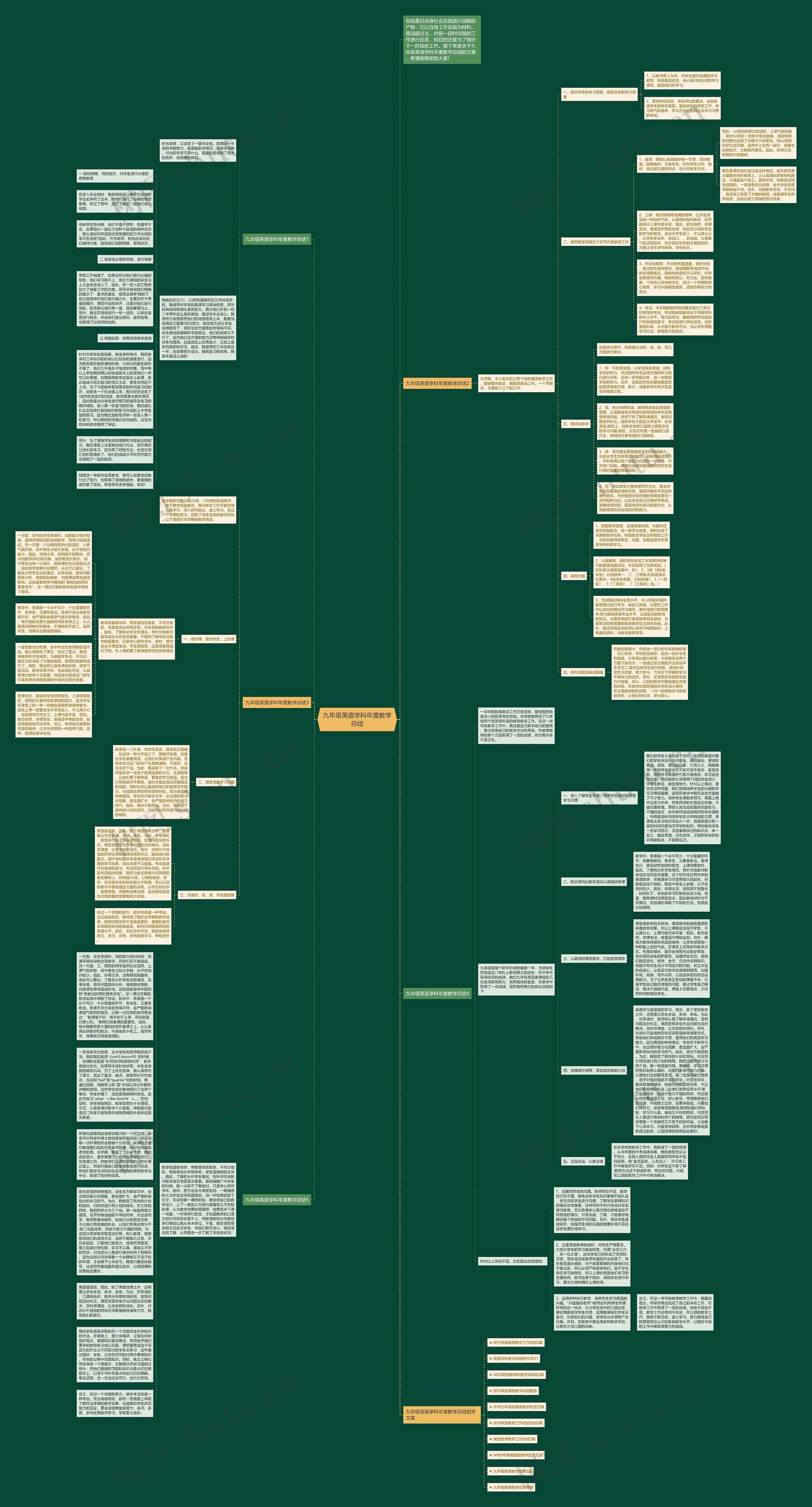 九年级英语学科年度教学总结思维导图