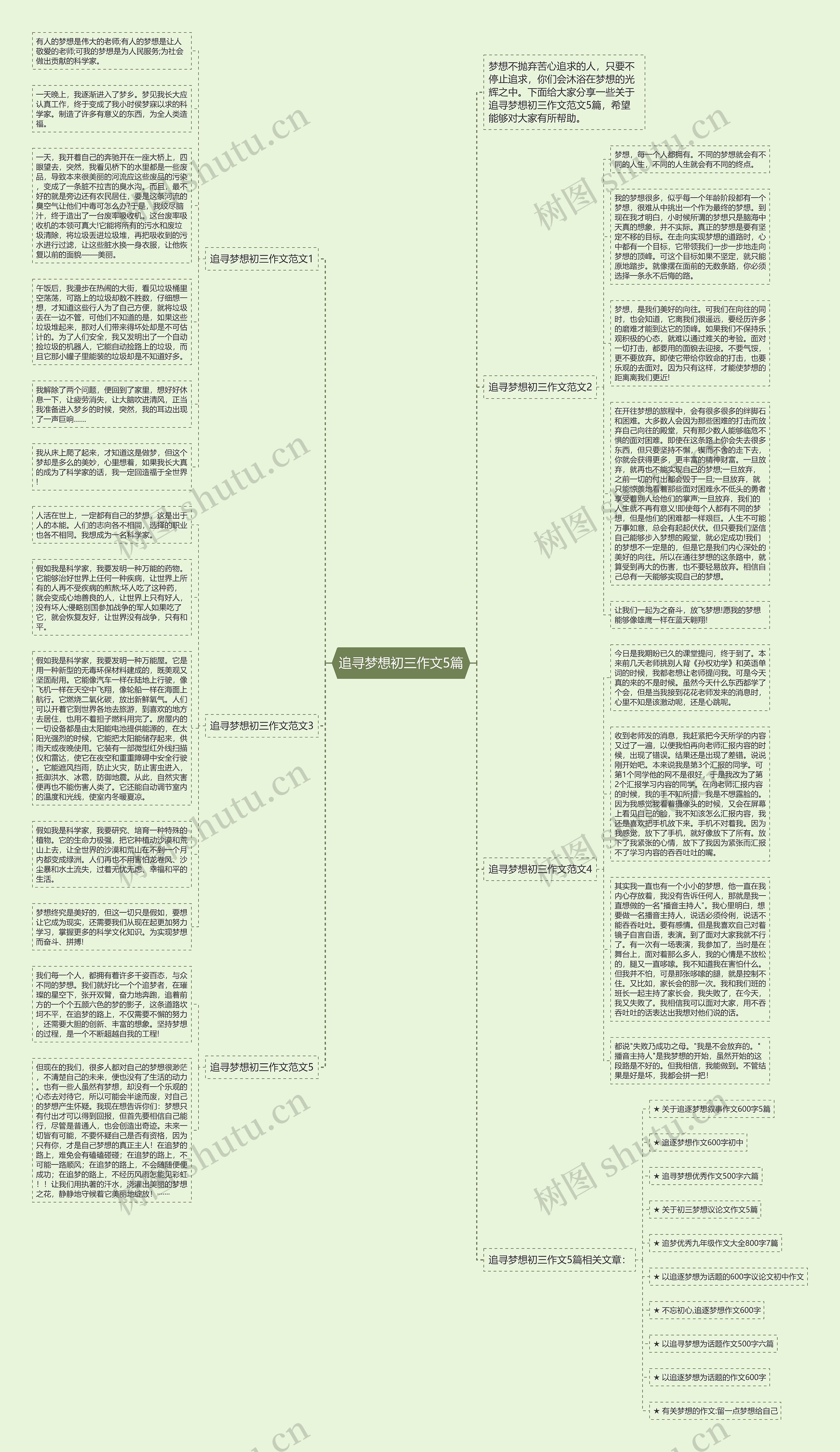 追寻梦想初三作文5篇思维导图