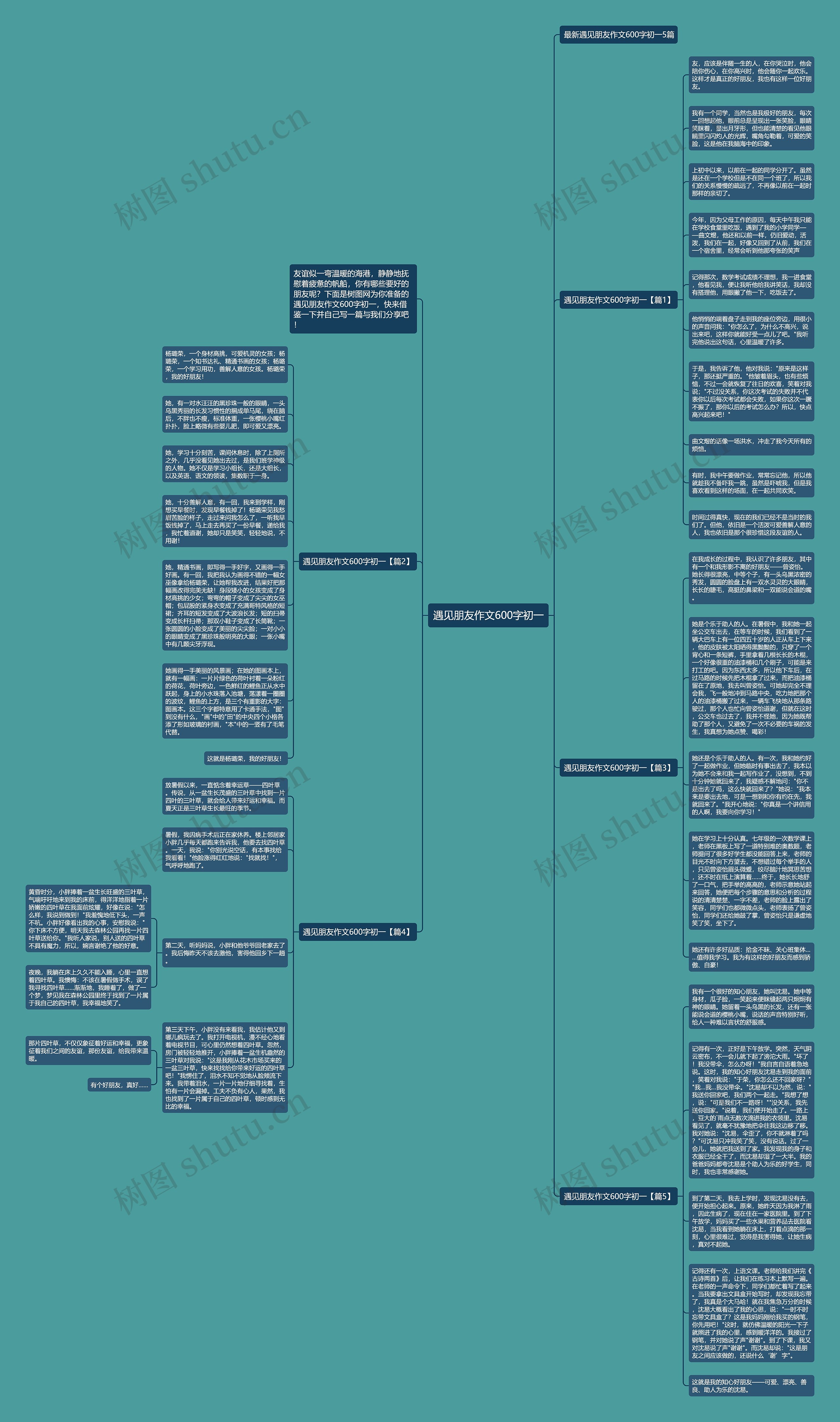 遇见朋友作文600字初一思维导图