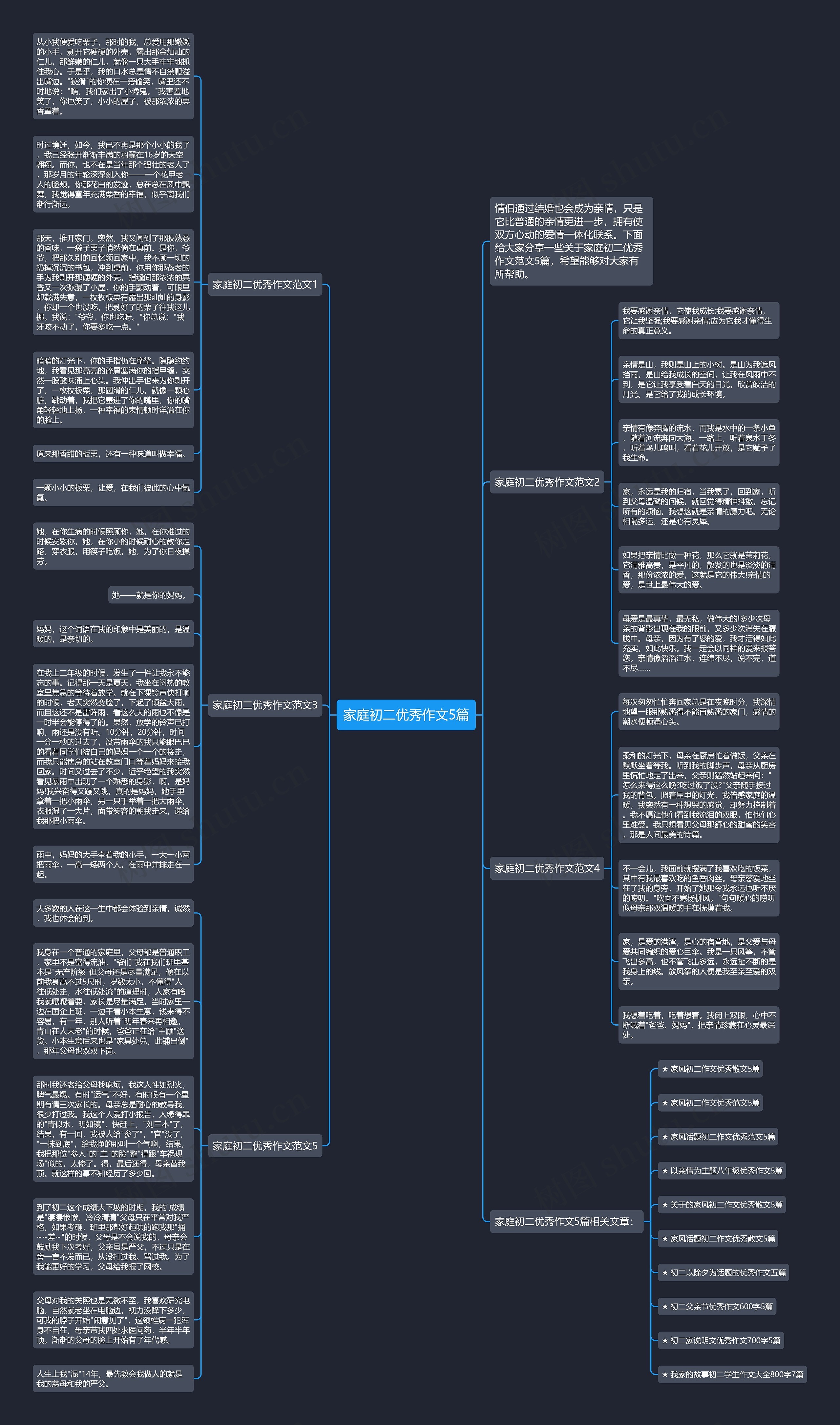 家庭初二优秀作文5篇思维导图