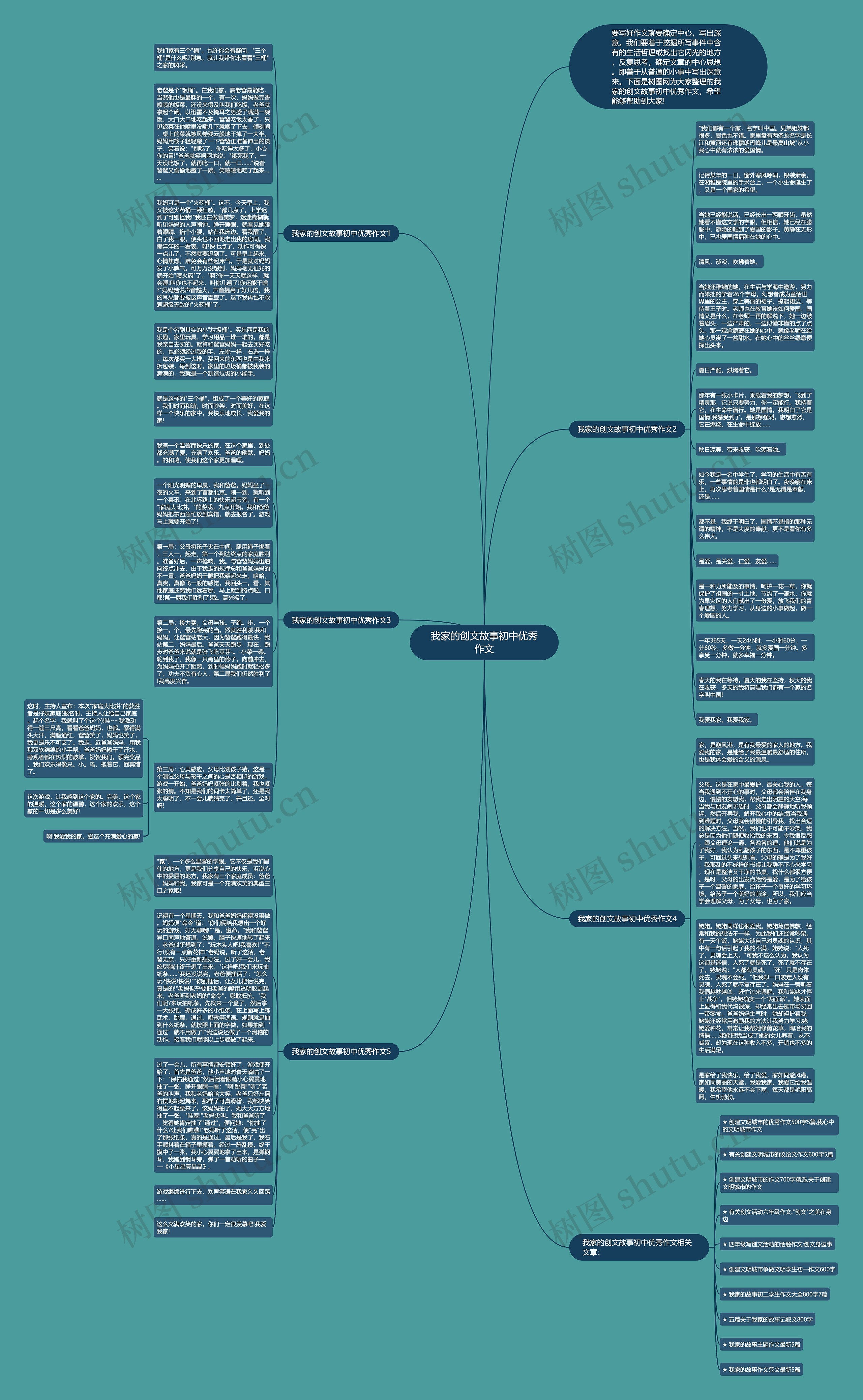我家的创文故事初中优秀作文思维导图