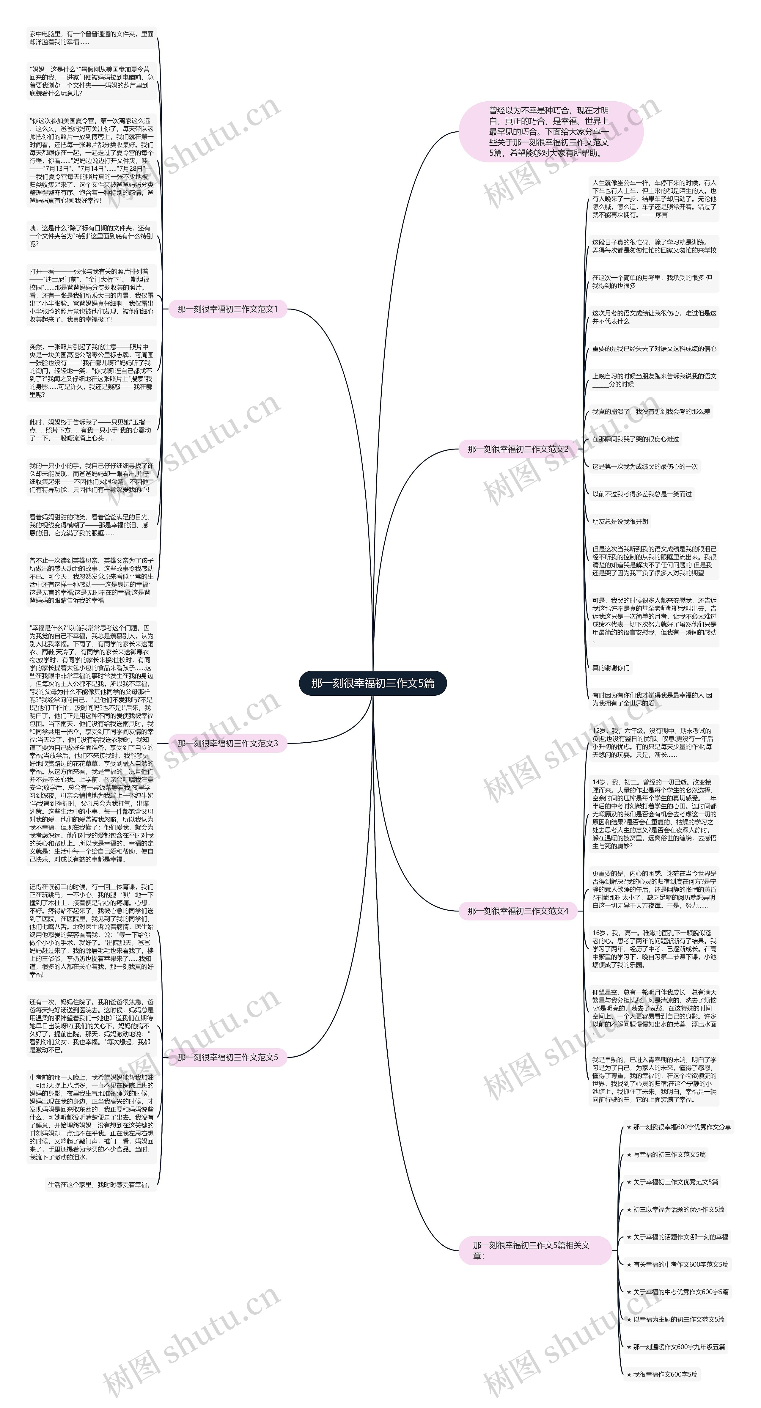 那一刻很幸福初三作文5篇思维导图