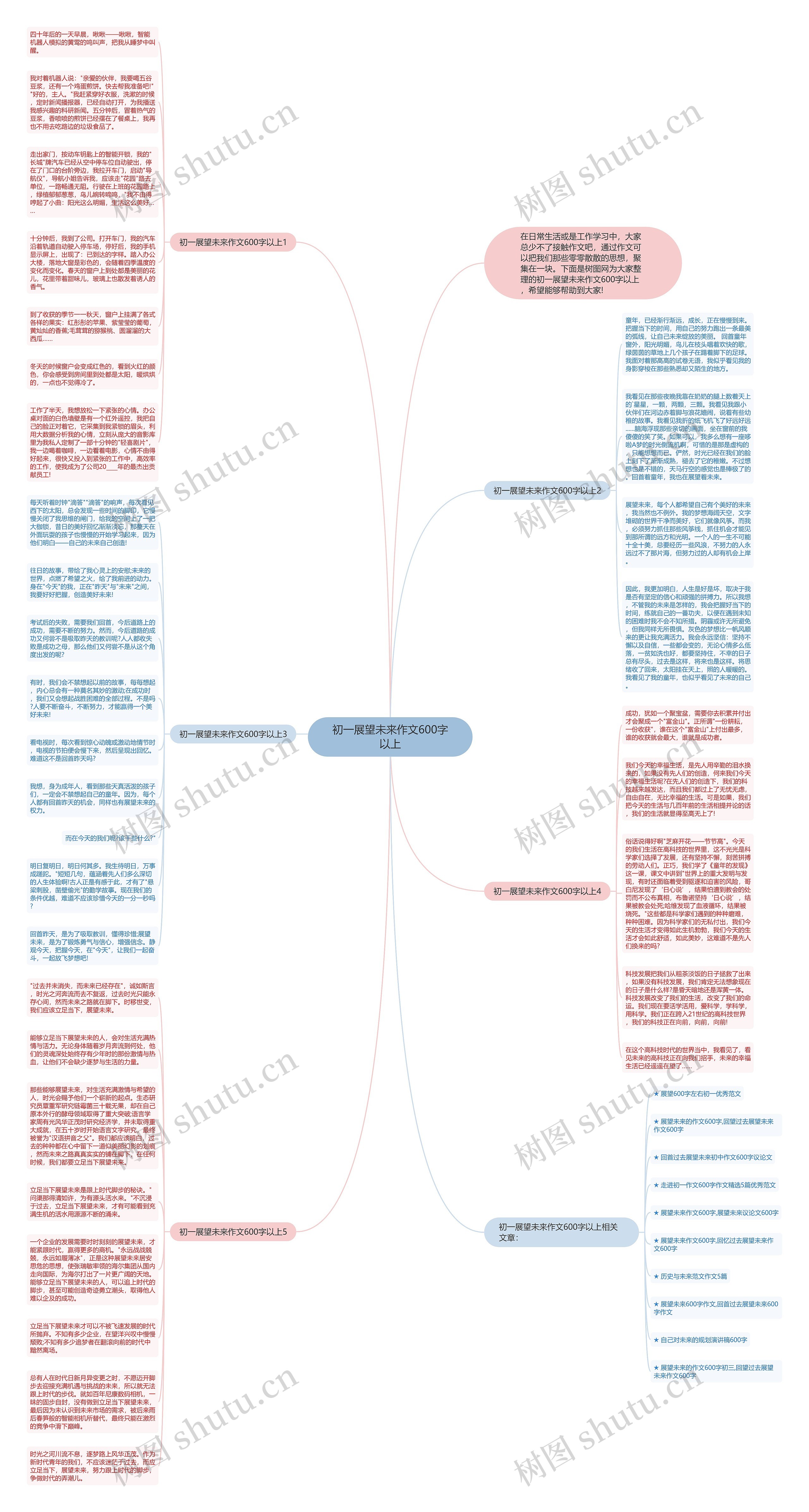 初一展望未来作文600字以上思维导图