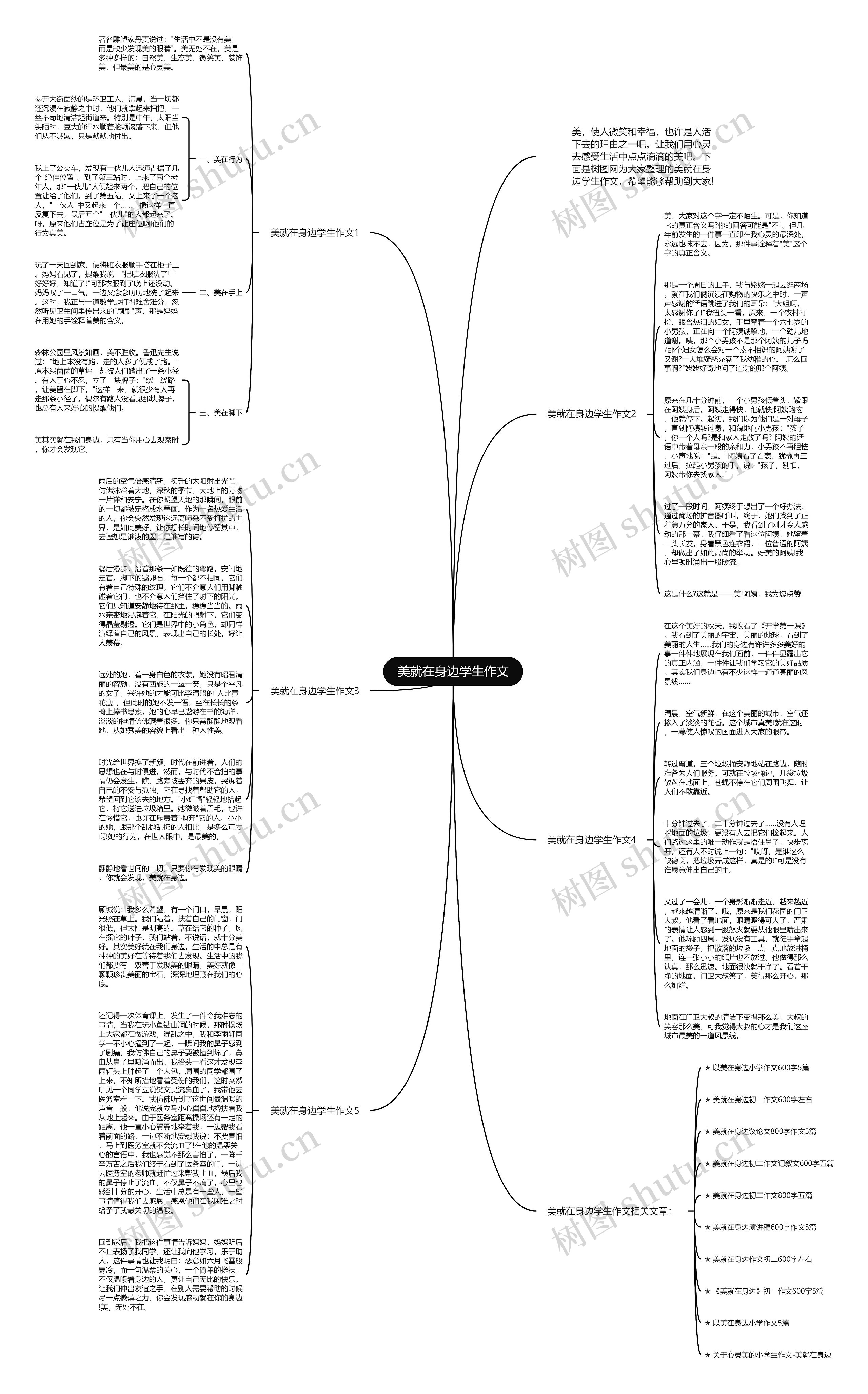 美就在身边学生作文思维导图