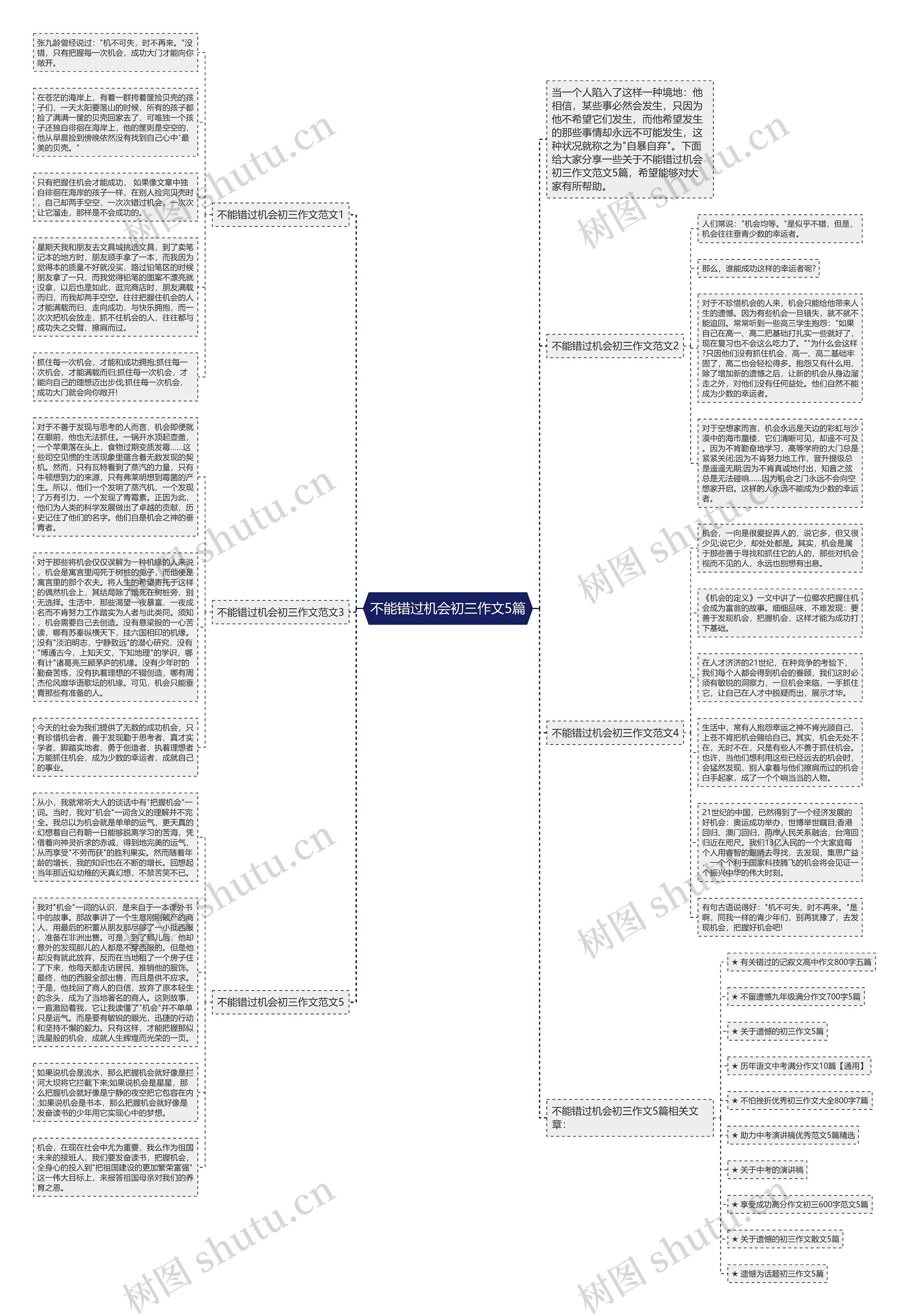不能错过机会初三作文5篇思维导图