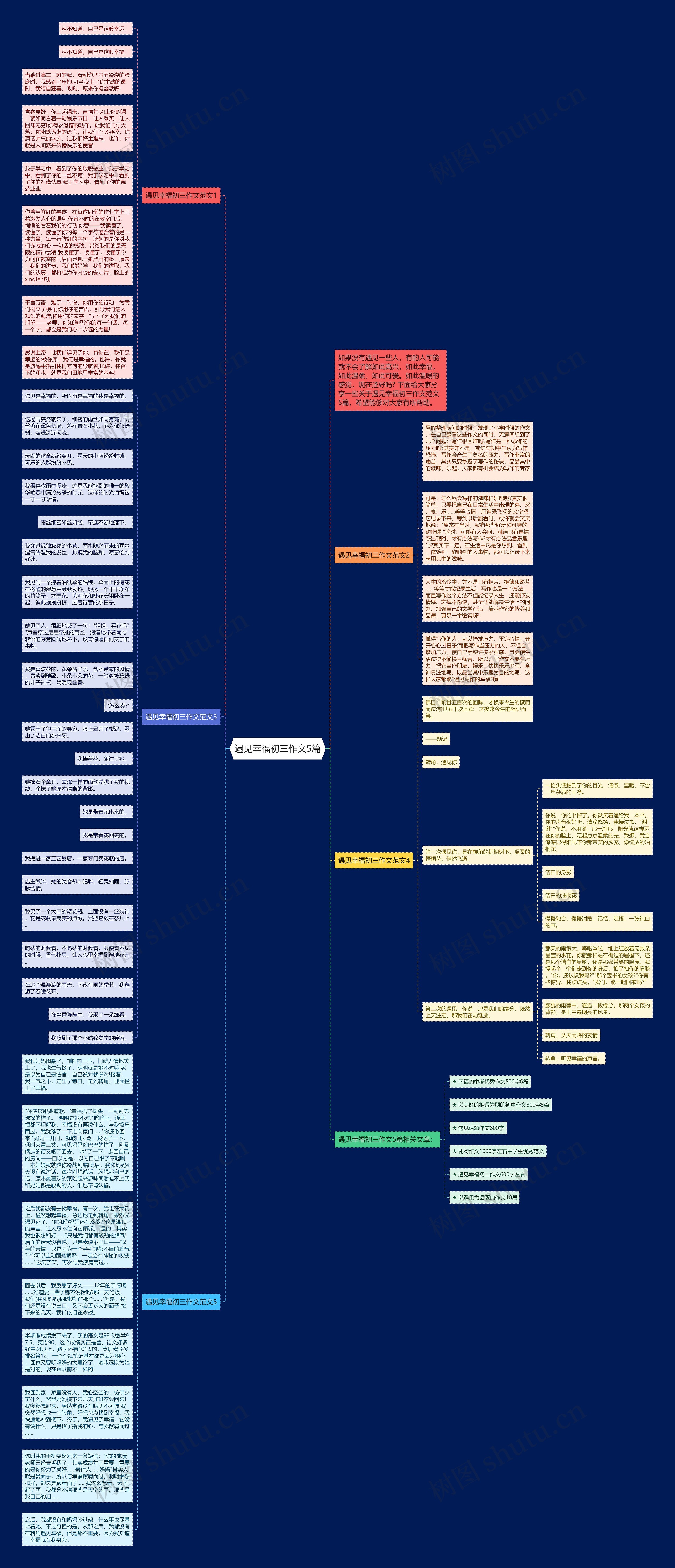 遇见幸福初三作文5篇思维导图