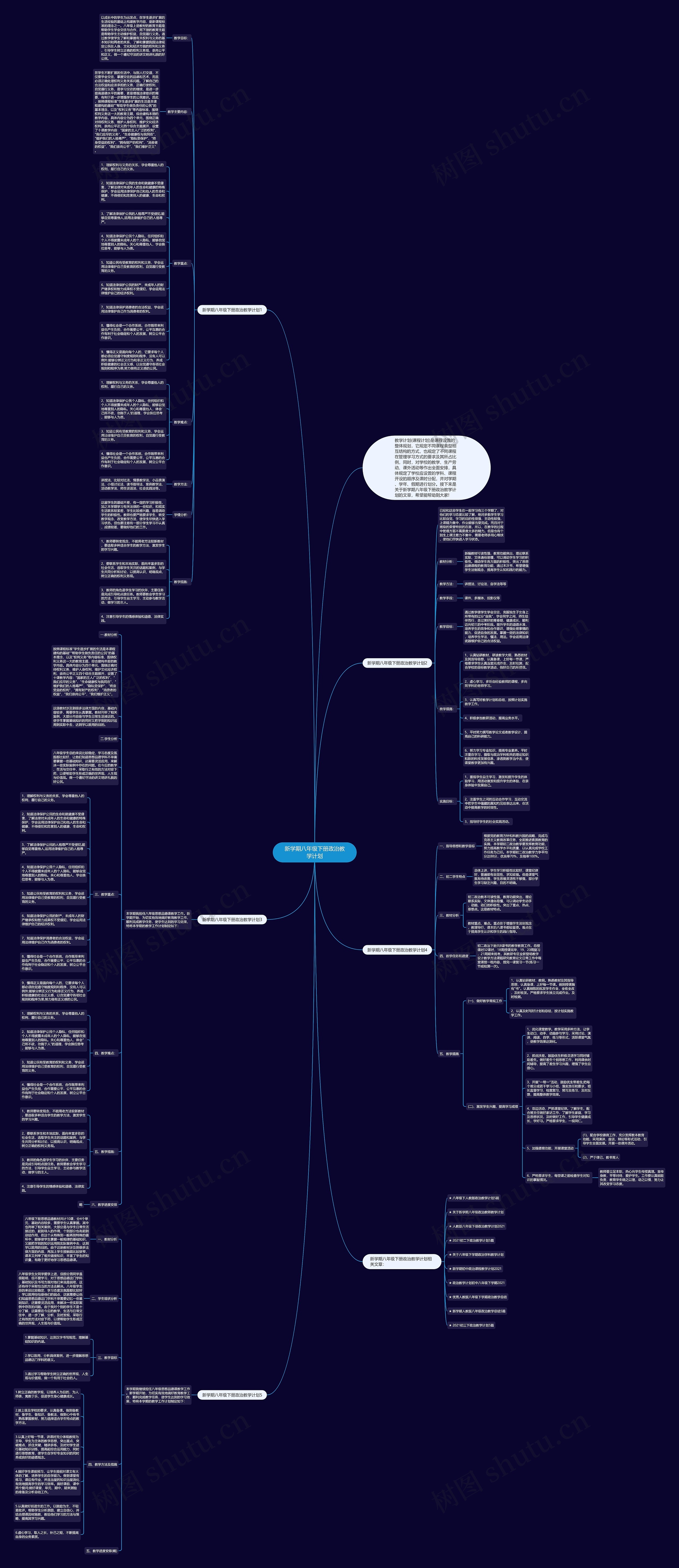 新学期八年级下册政治教学计划思维导图