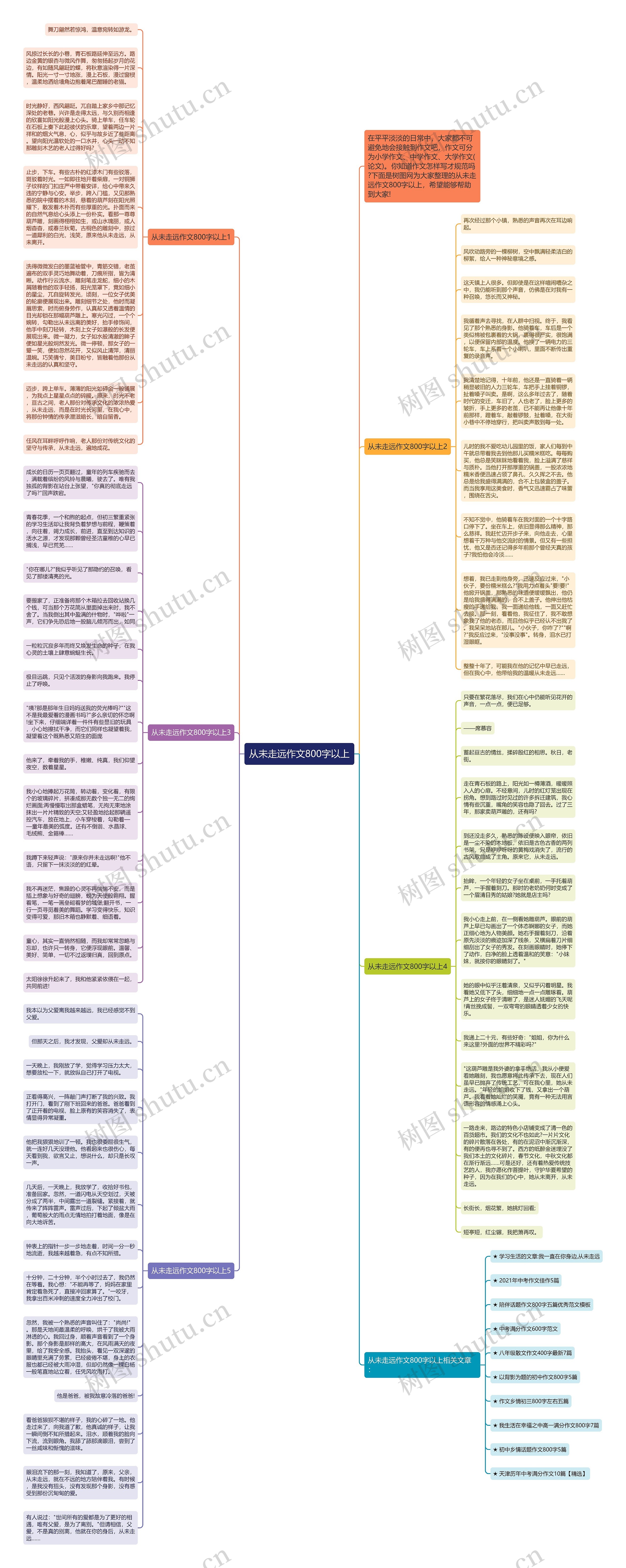 从未走远作文800字以上思维导图
