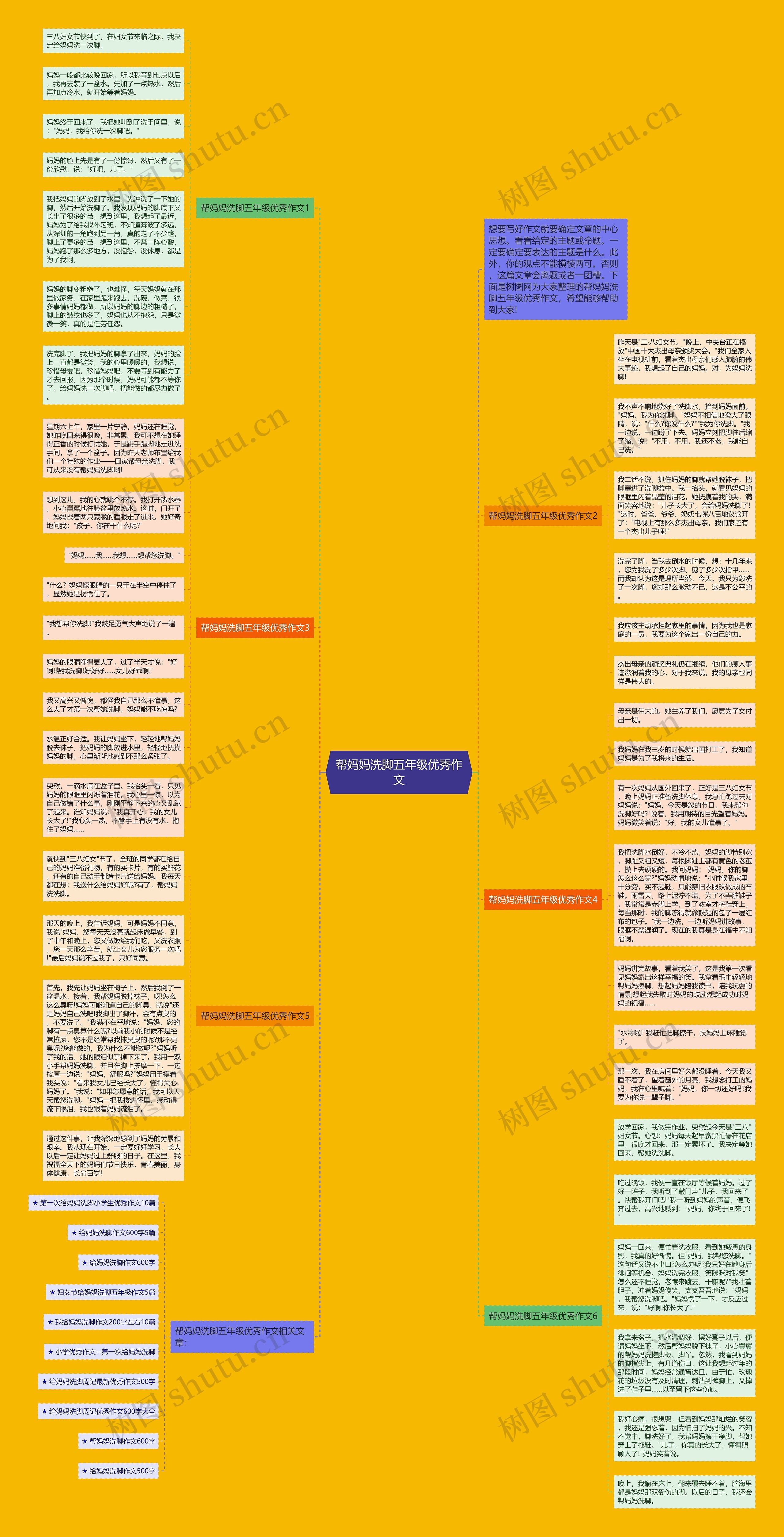 帮妈妈洗脚五年级优秀作文思维导图