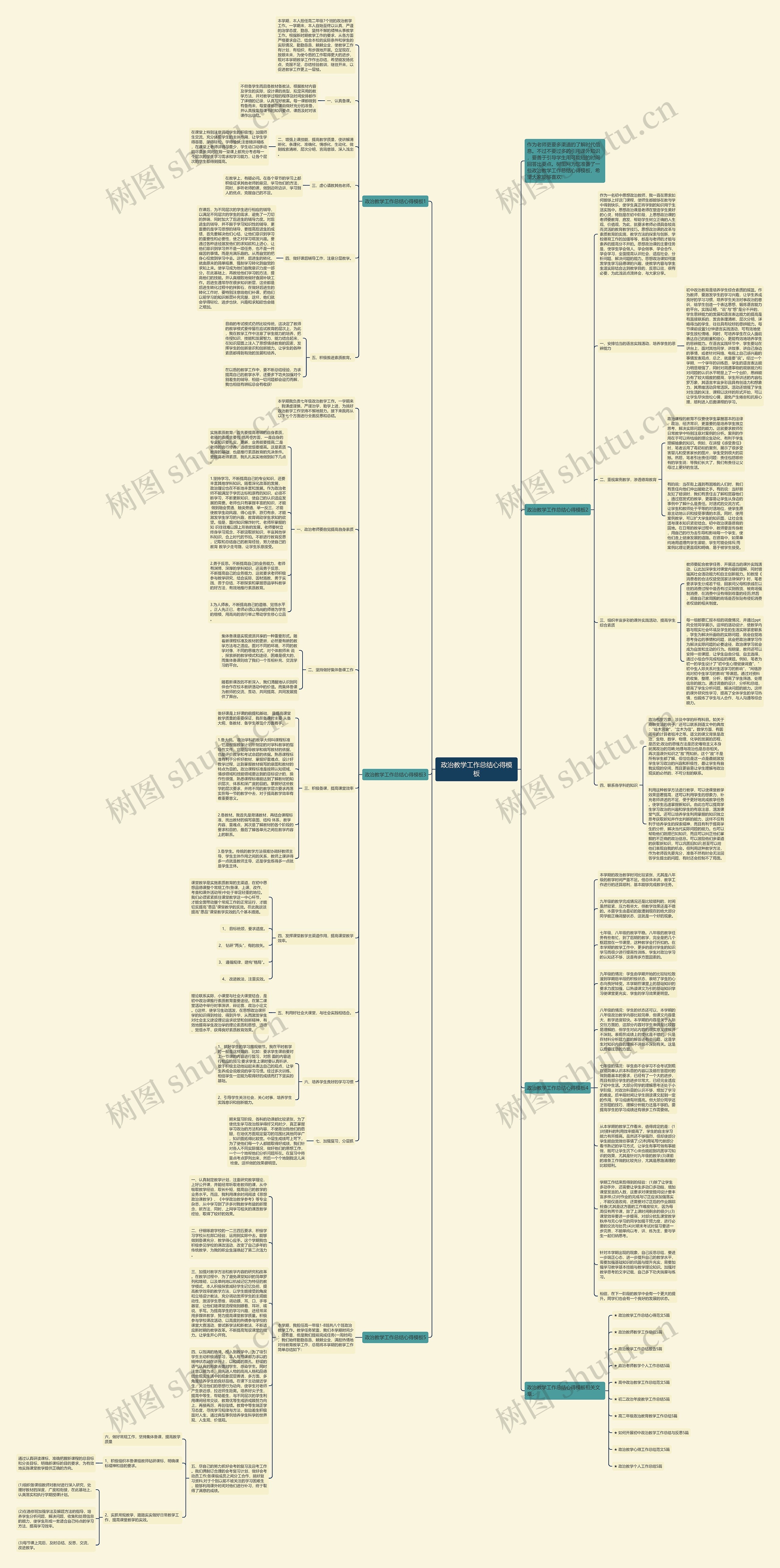 政治教学工作总结心得思维导图