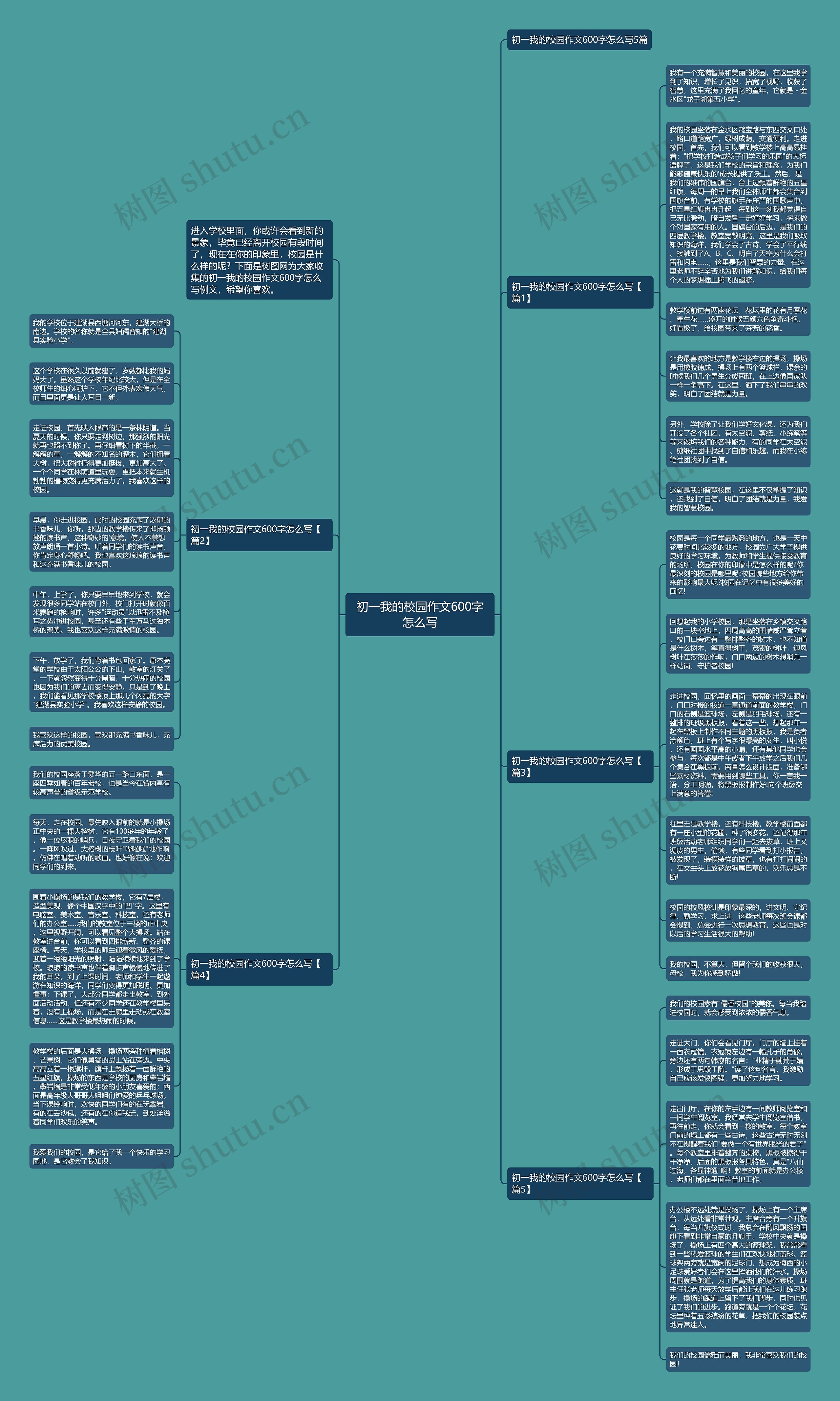 初一我的校园作文600字怎么写思维导图