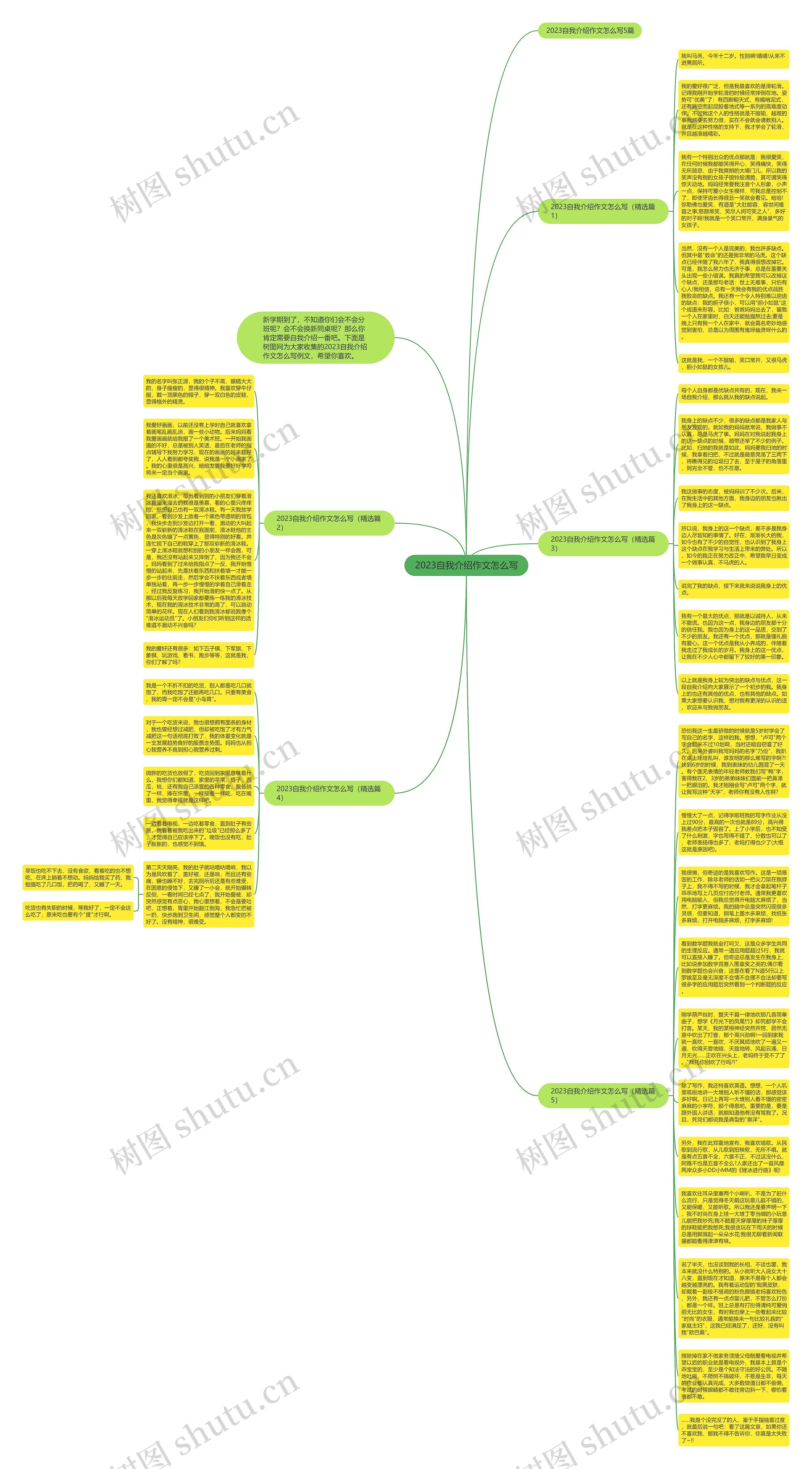 2023自我介绍作文怎么写思维导图