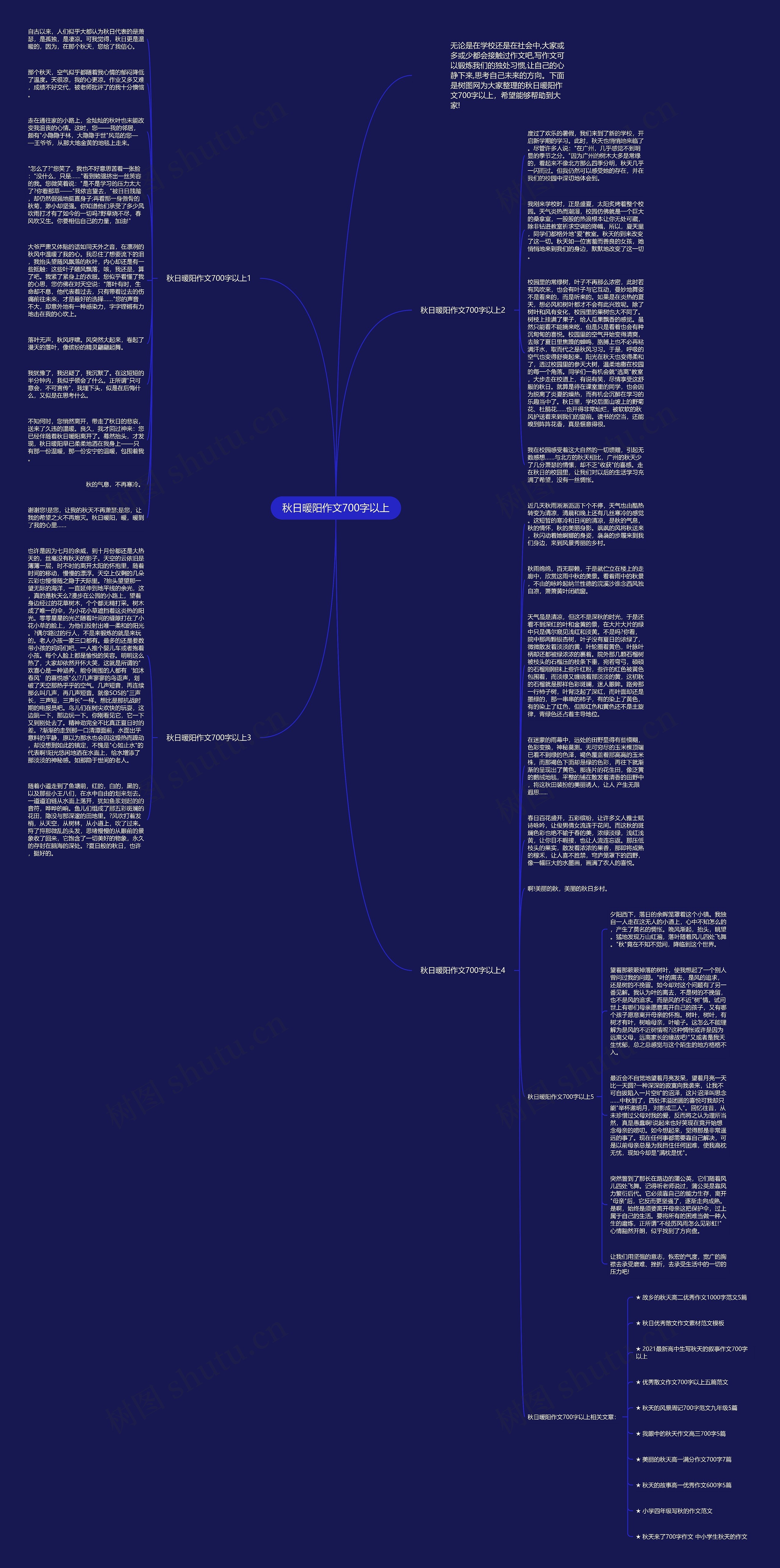 秋日暖阳作文700字以上思维导图