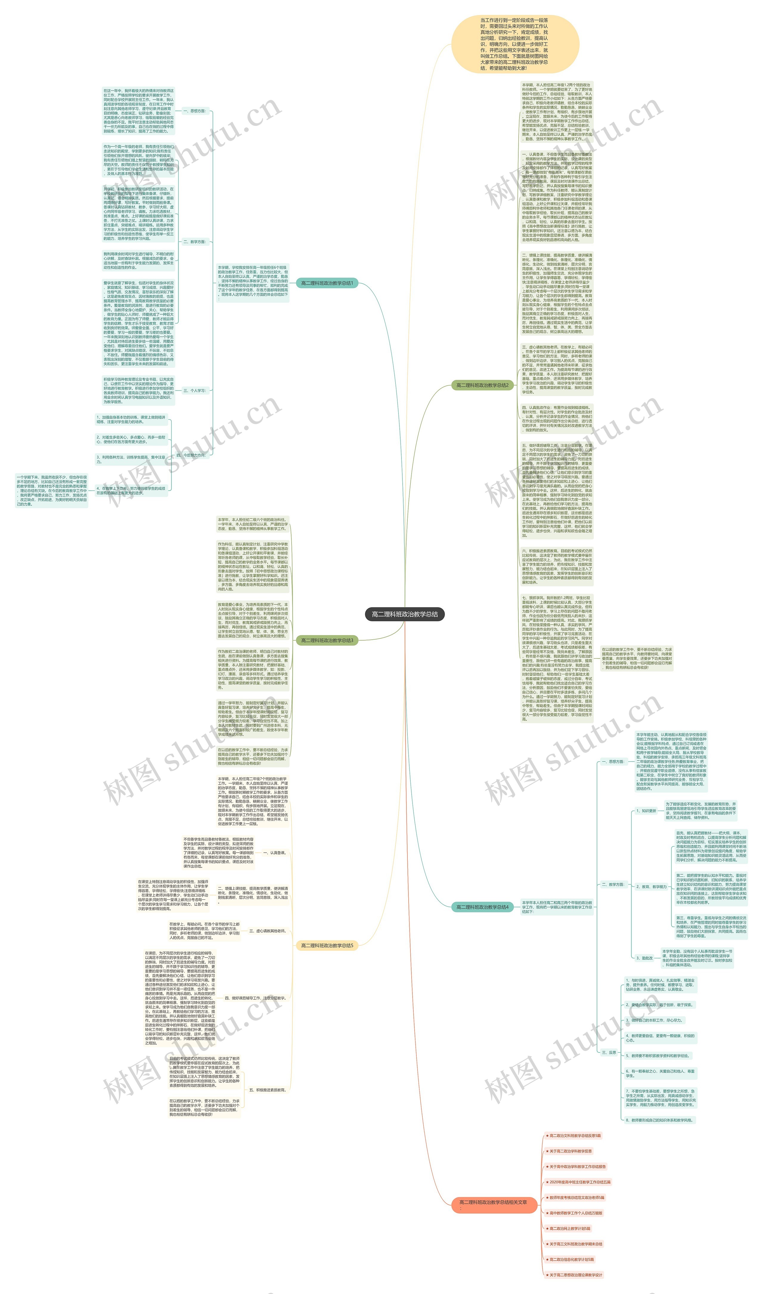 高二理科班政治教学总结思维导图