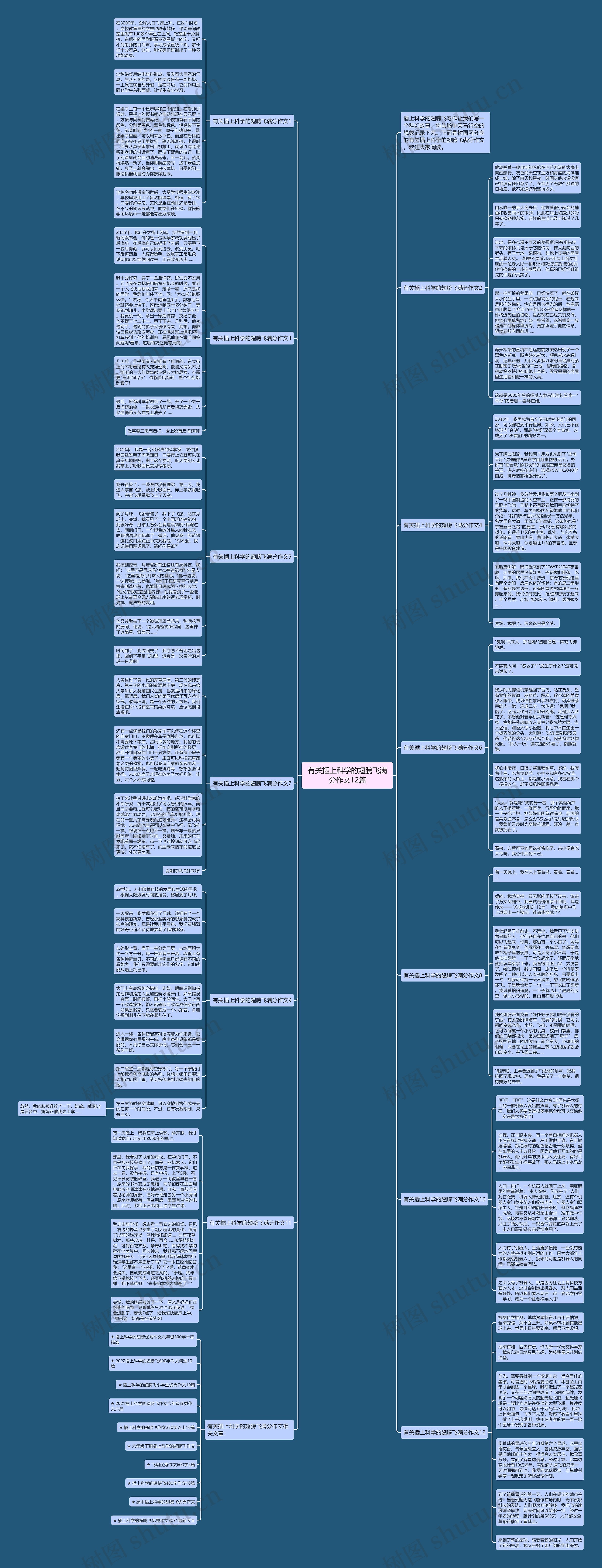 有关插上科学的翅膀飞满分作文12篇思维导图
