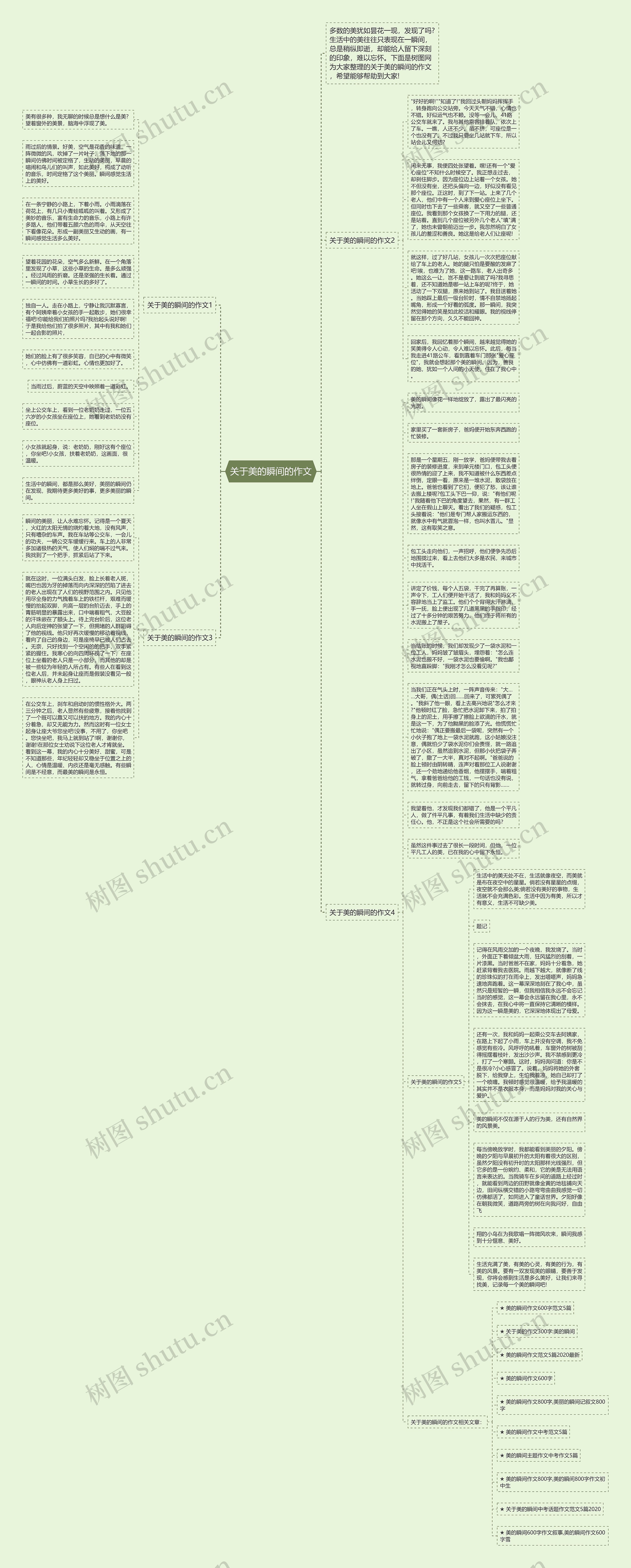 关于美的瞬间的作文思维导图