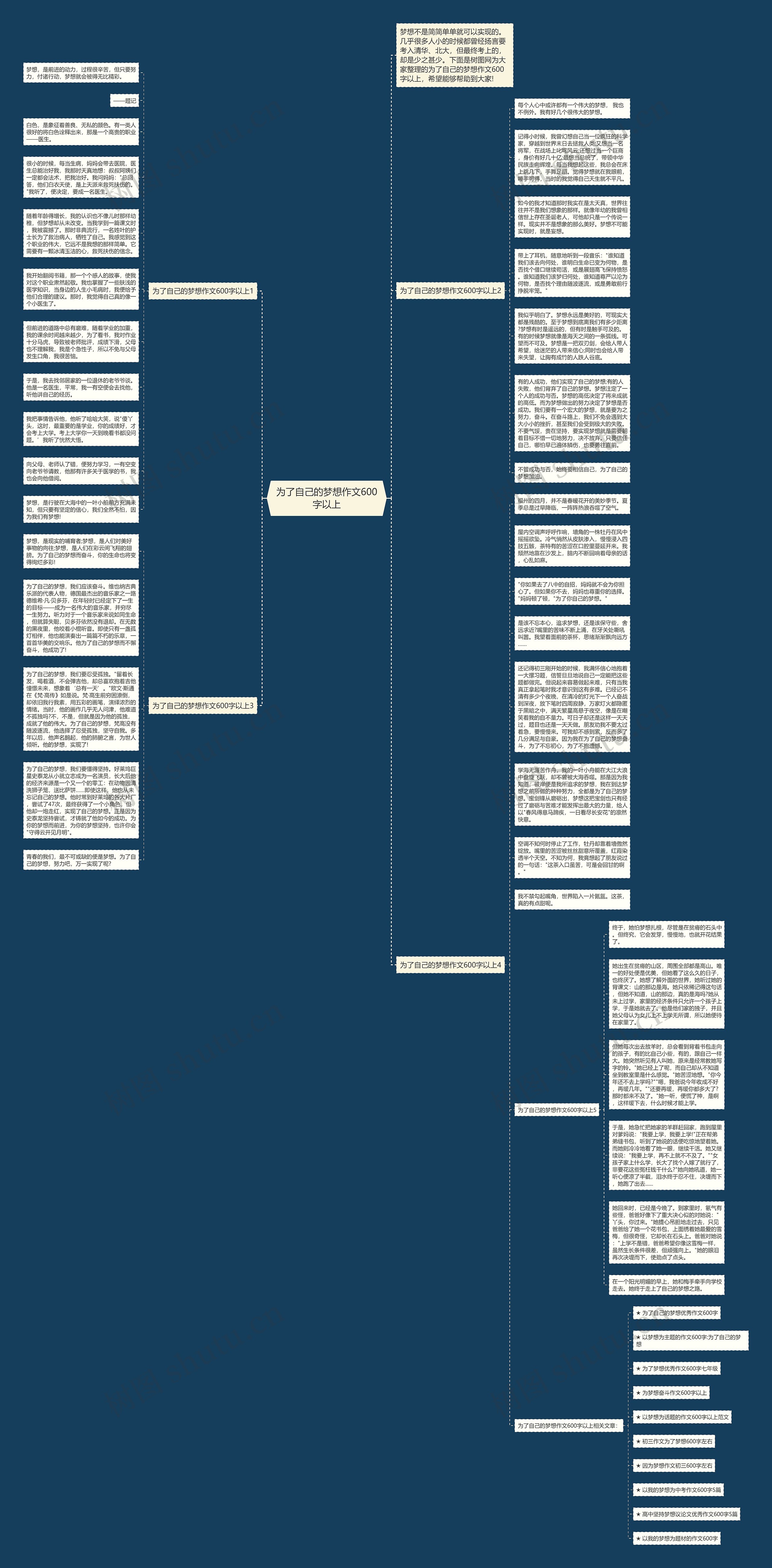 为了自己的梦想作文600字以上思维导图