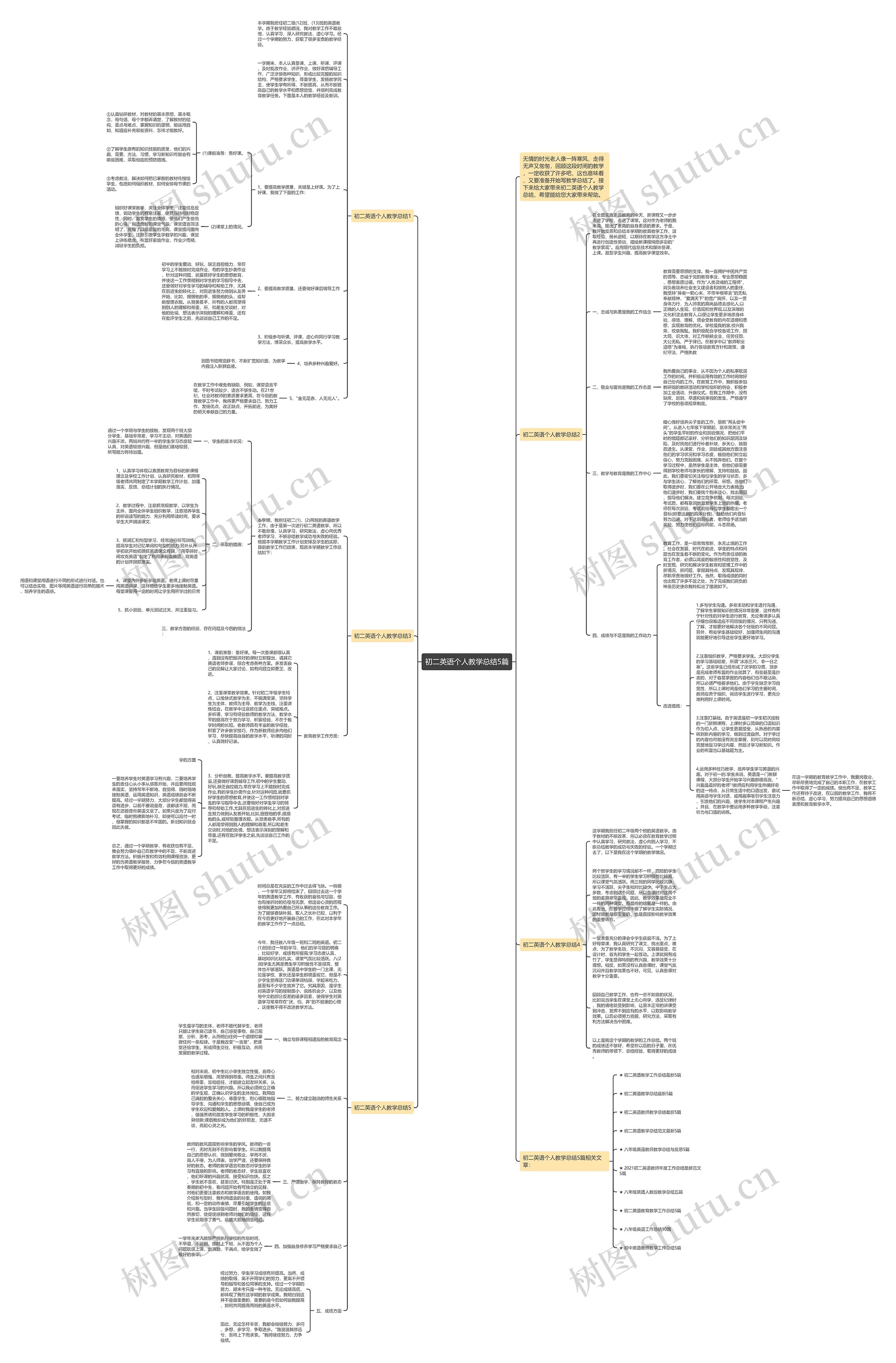 初二英语个人教学总结5篇思维导图