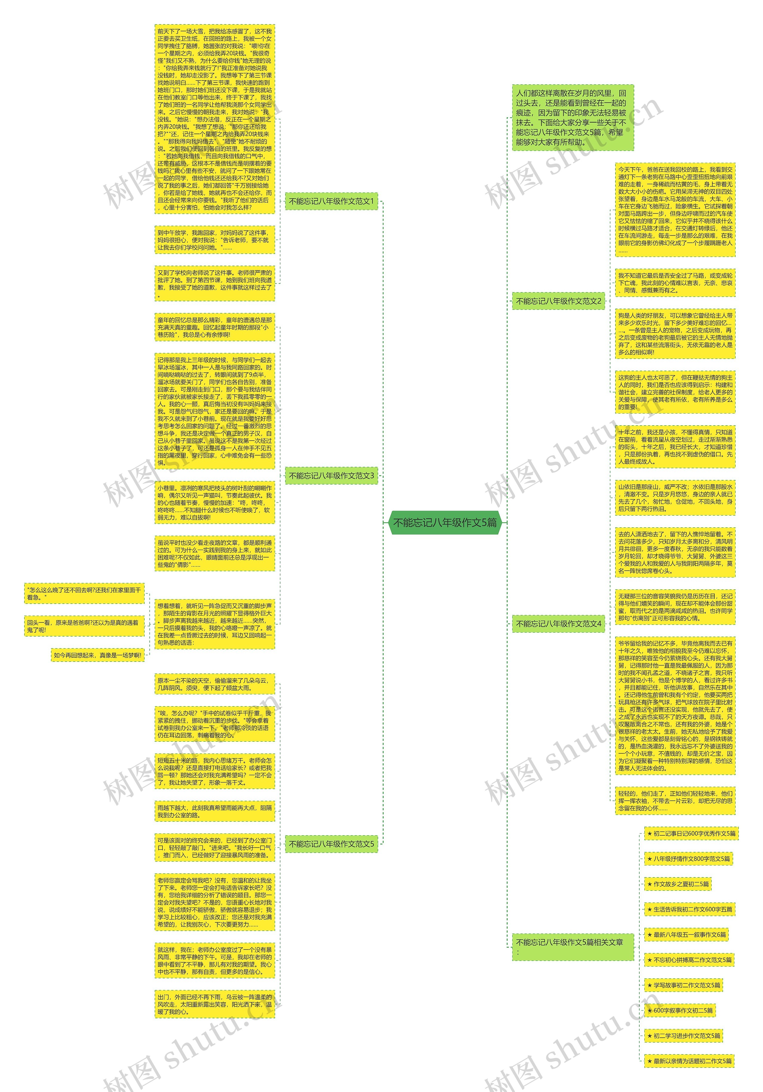 不能忘记八年级作文5篇思维导图