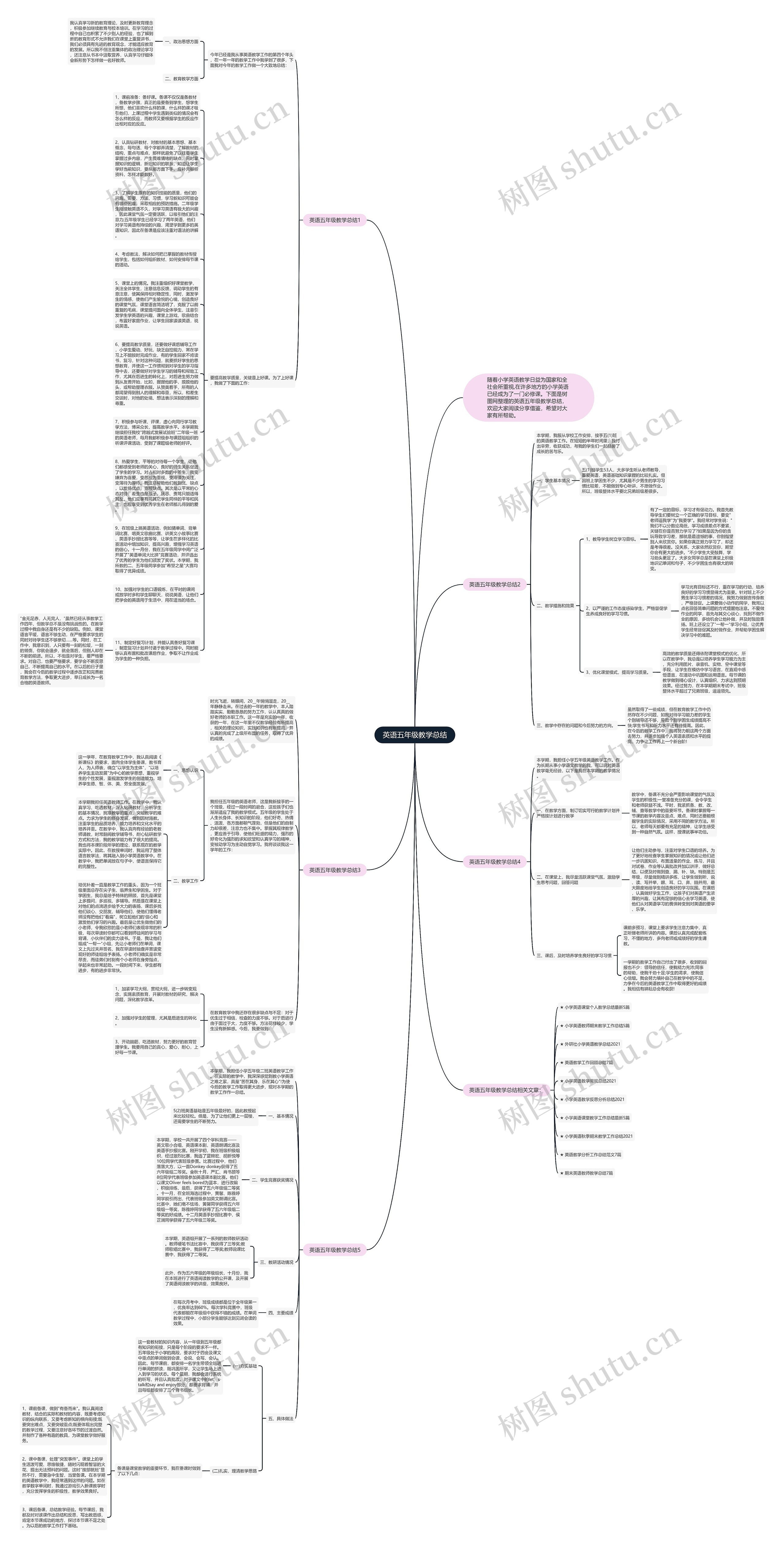英语五年级教学总结思维导图