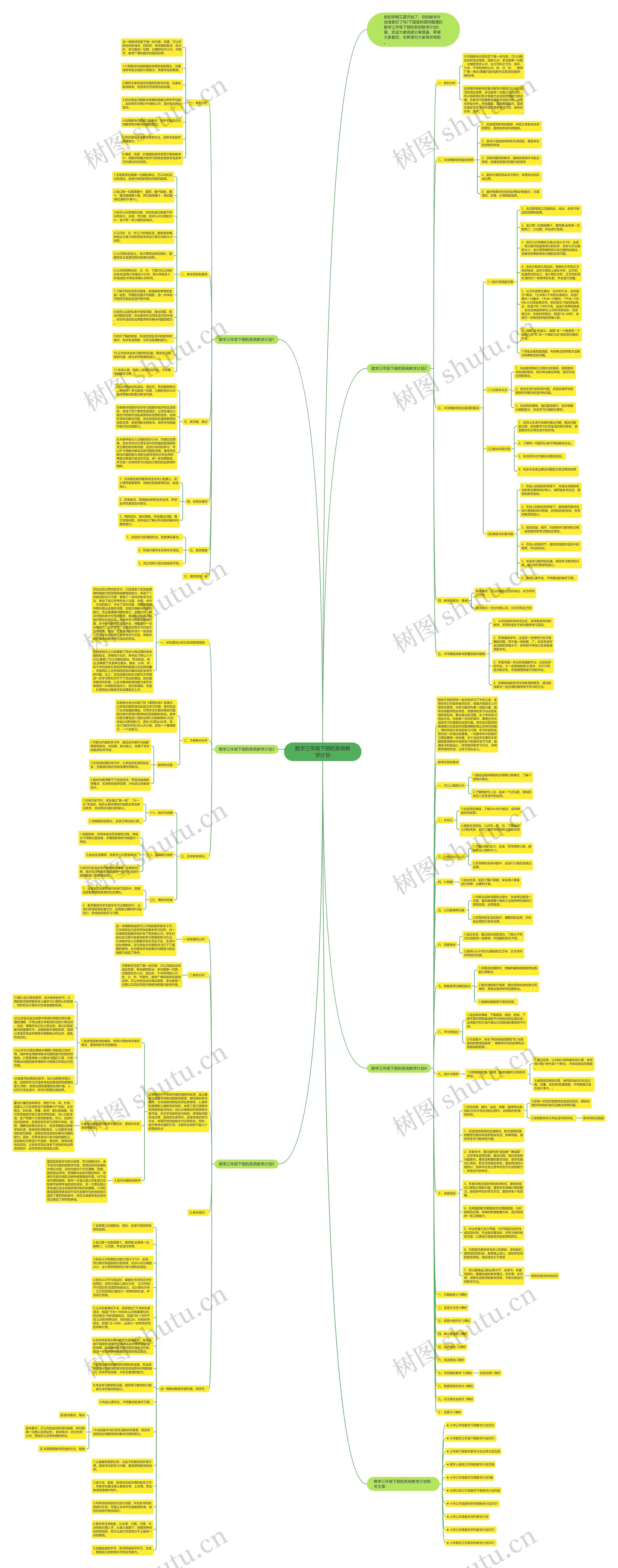 数学三年级下册的系统教学计划