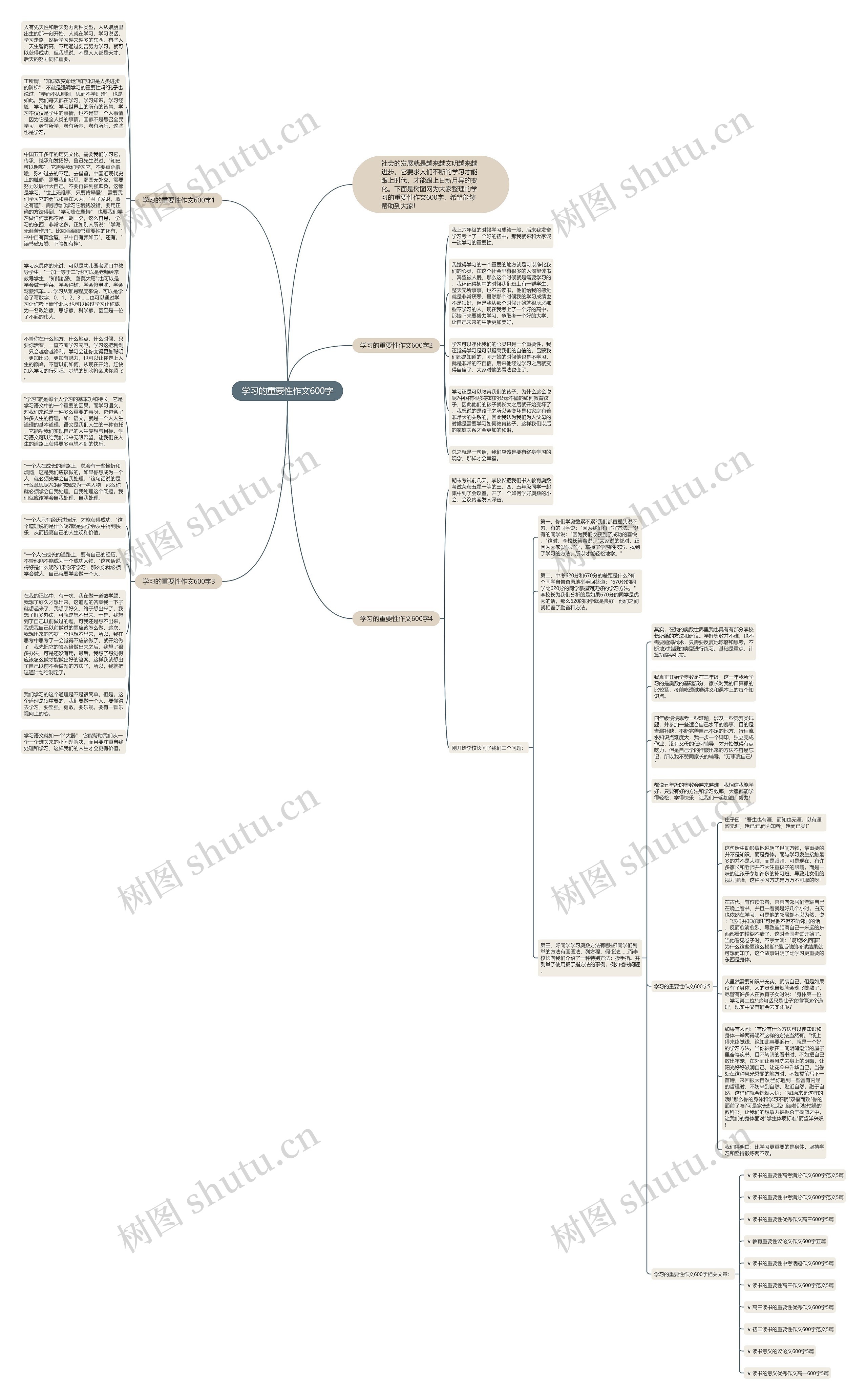 学习的重要性作文600字思维导图