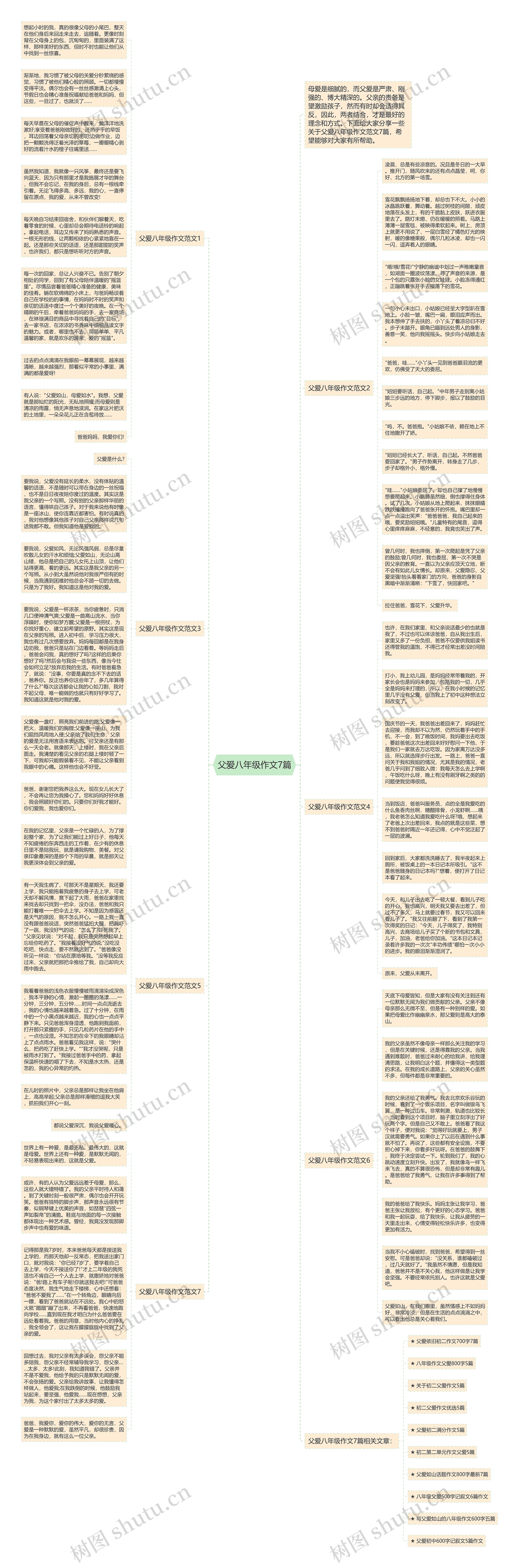 父爱八年级作文7篇思维导图