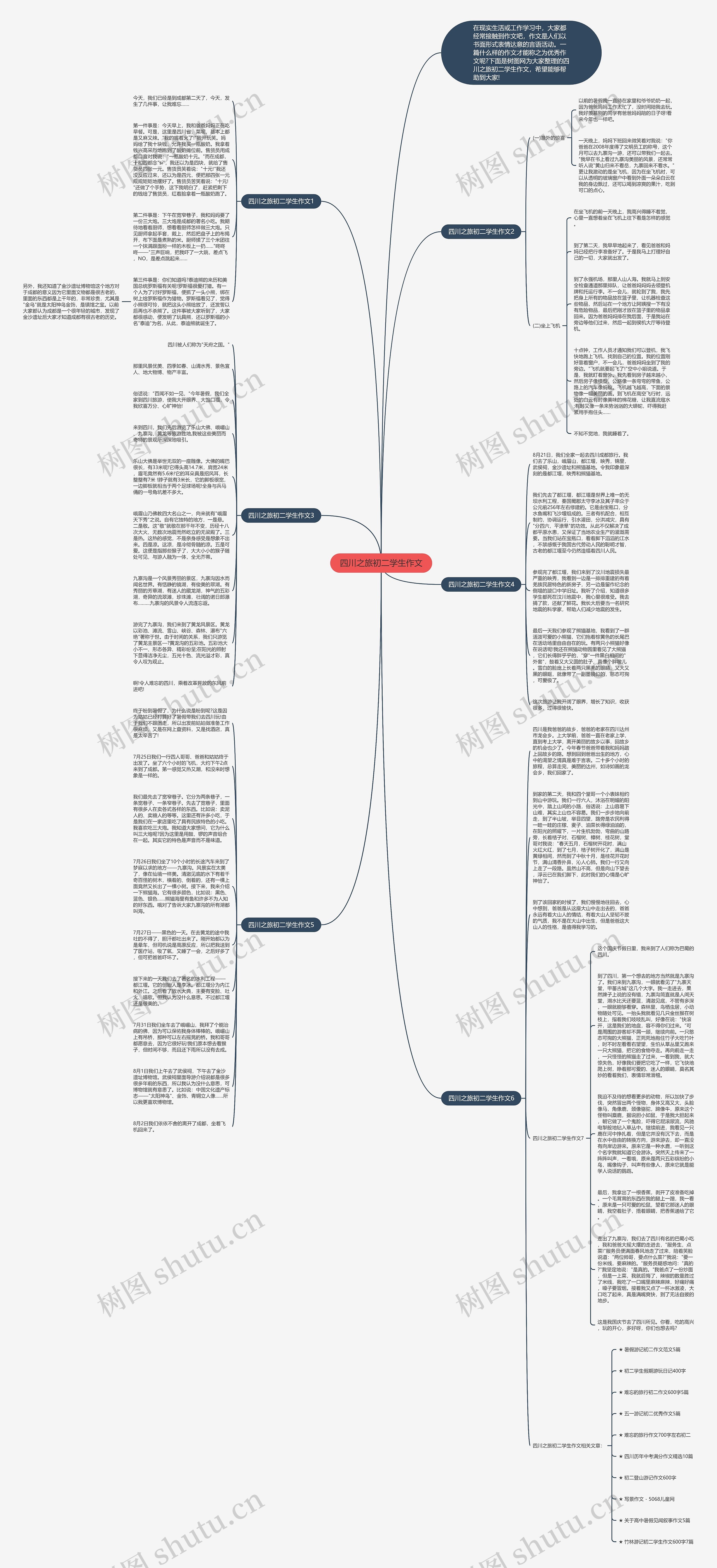 四川之旅初二学生作文思维导图
