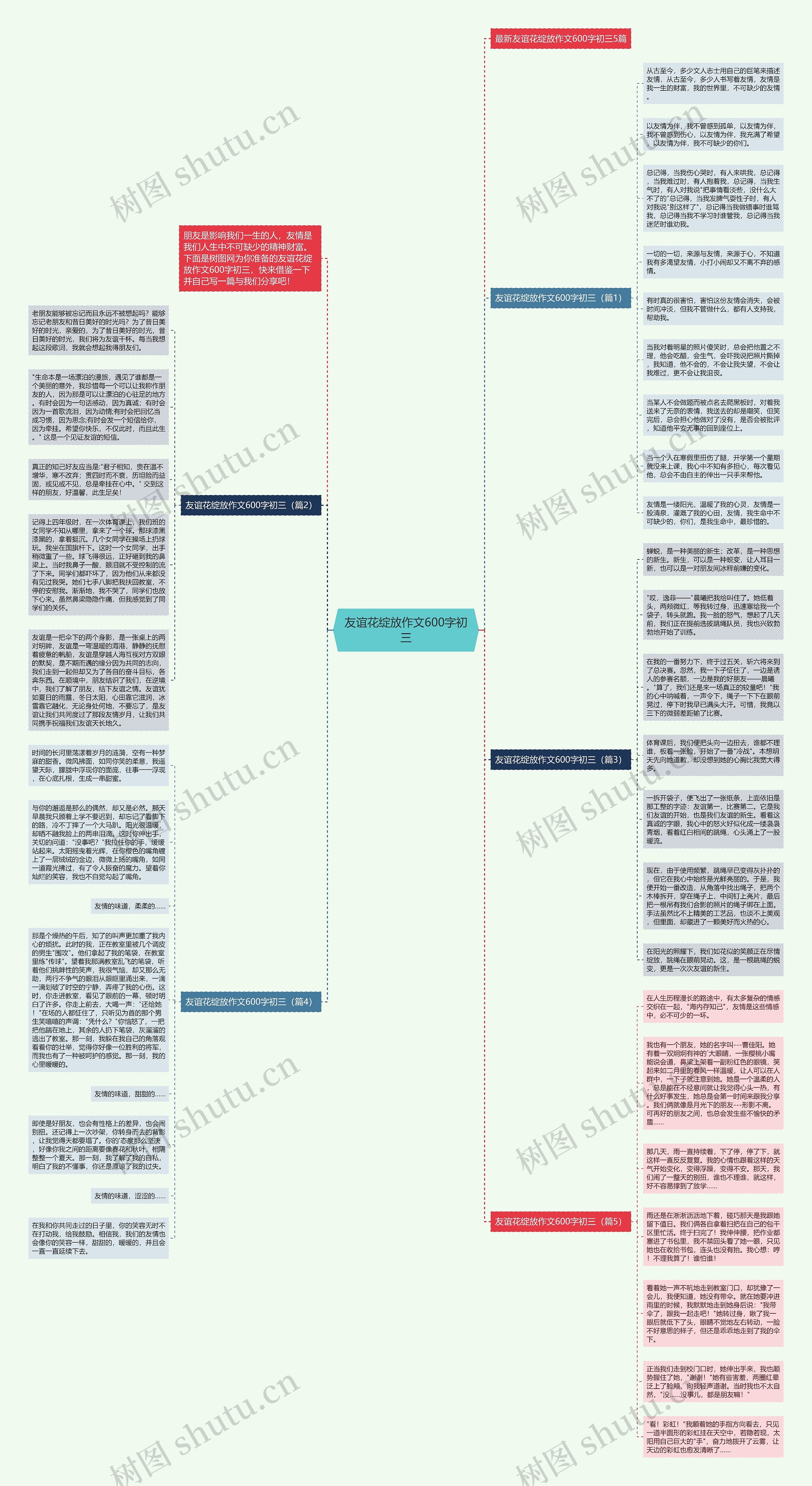 友谊花绽放作文600字初三思维导图