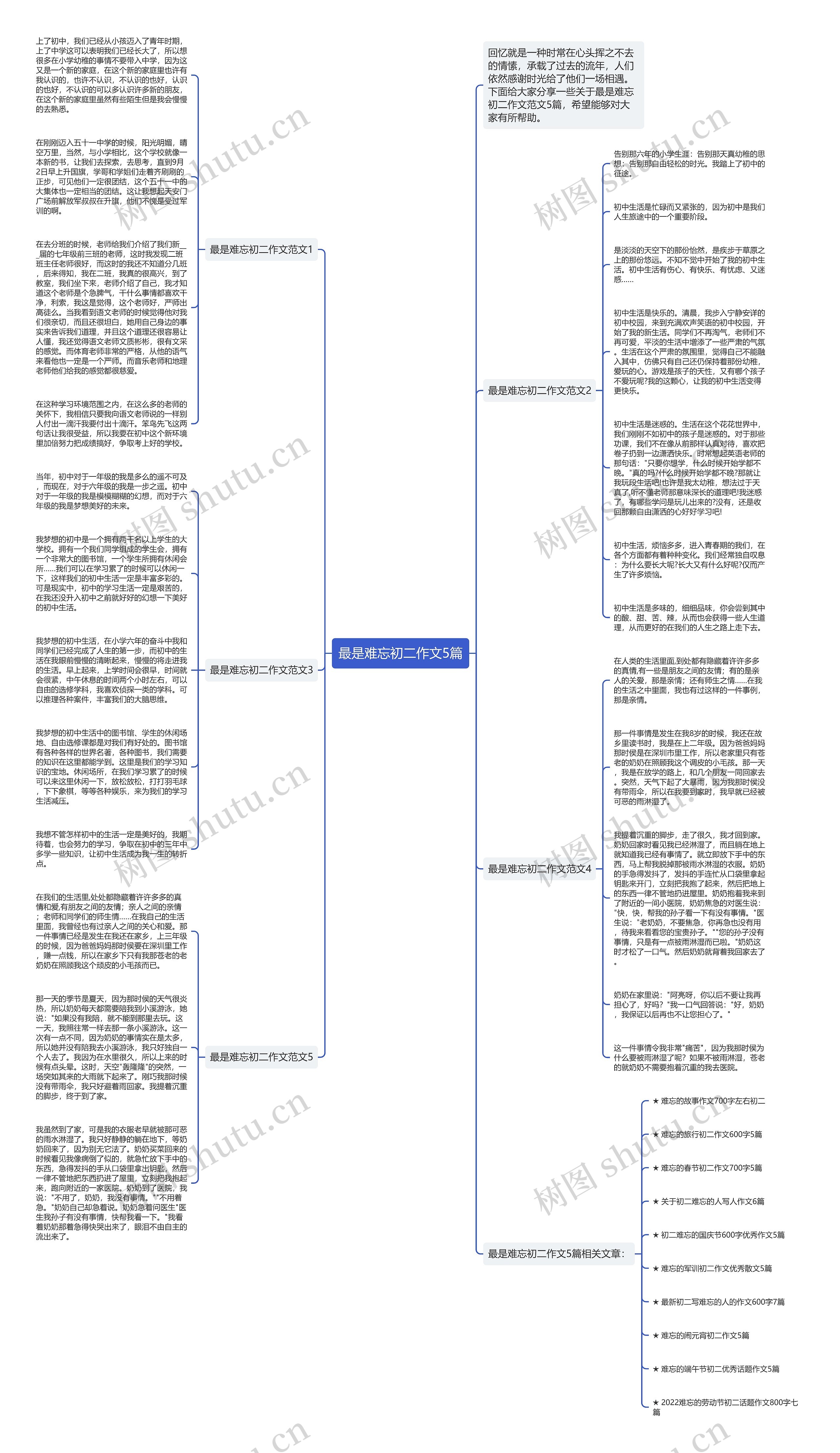 最是难忘初二作文5篇思维导图