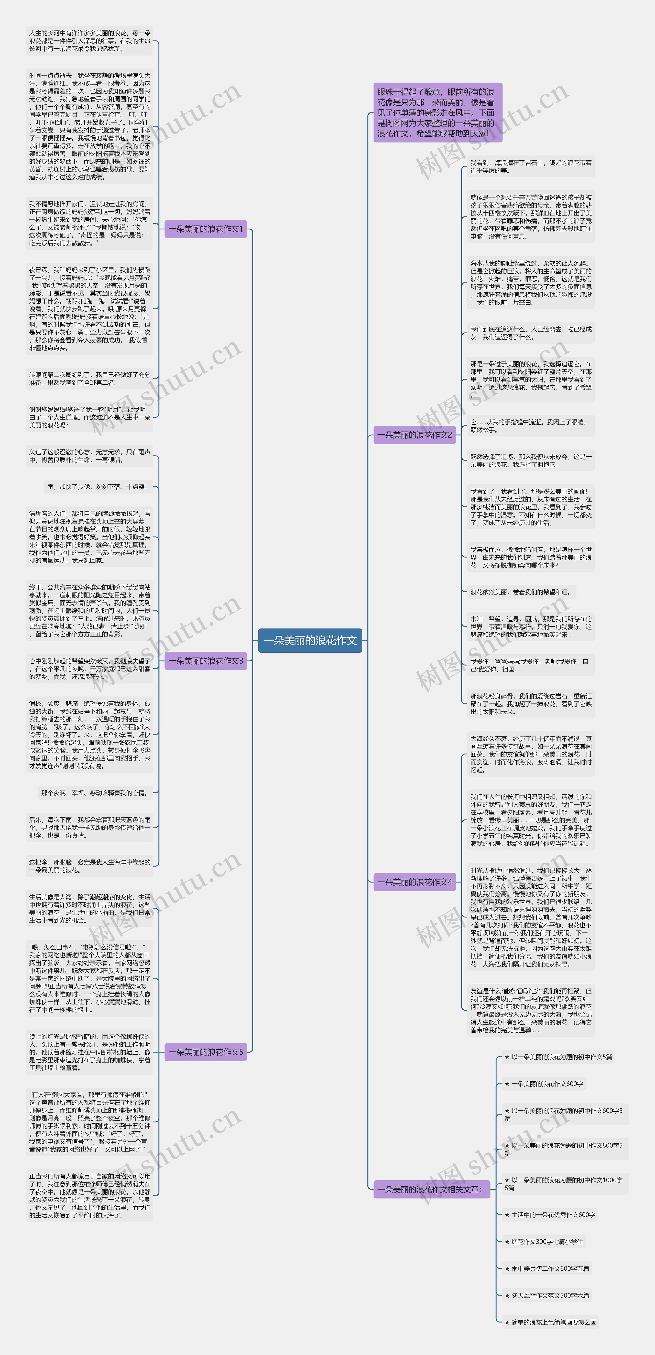 一朵美丽的浪花作文思维导图