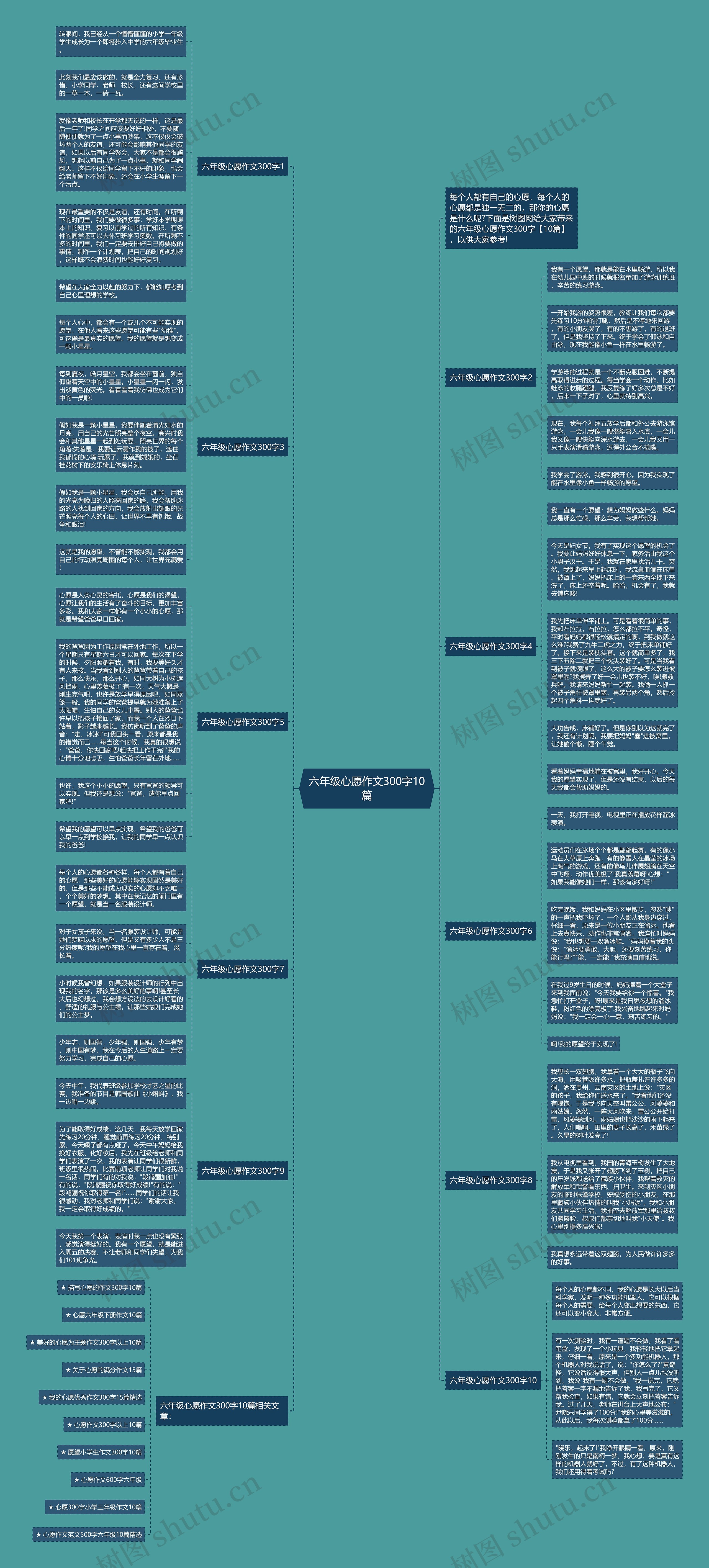 六年级心愿作文300字10篇思维导图