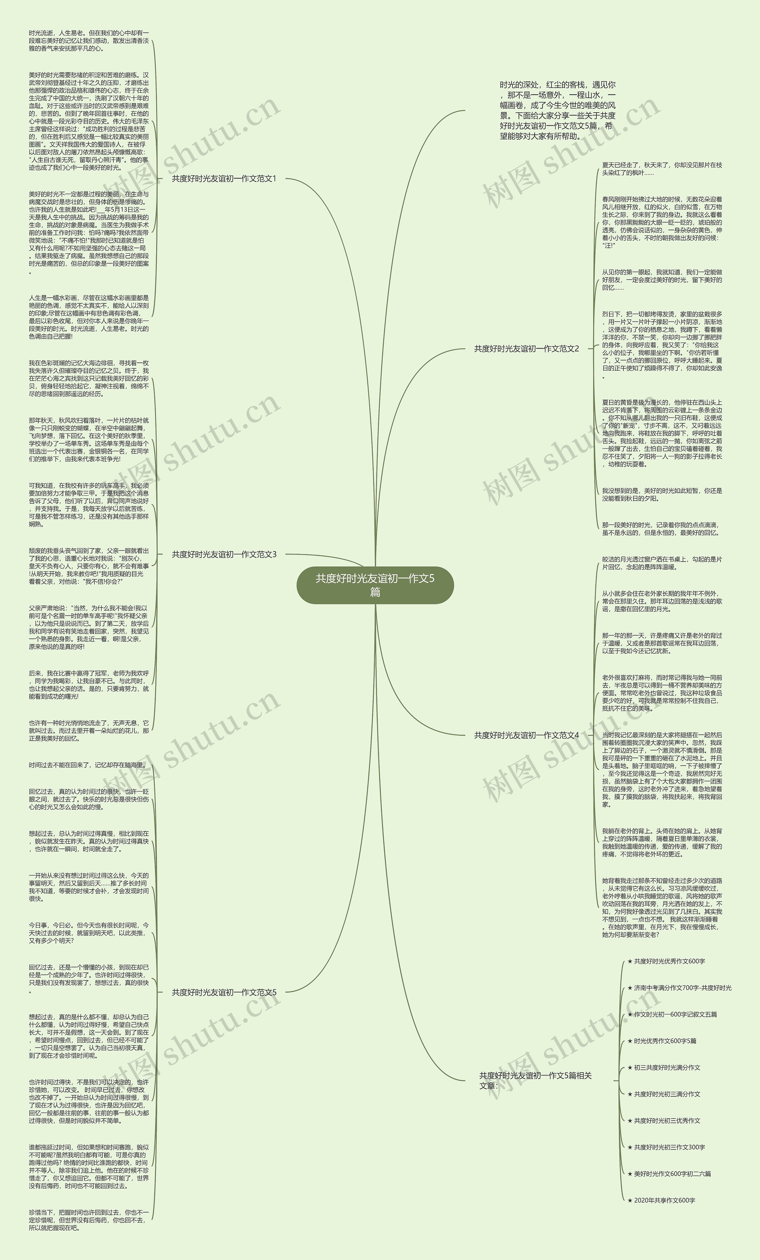 共度好时光友谊初一作文5篇思维导图