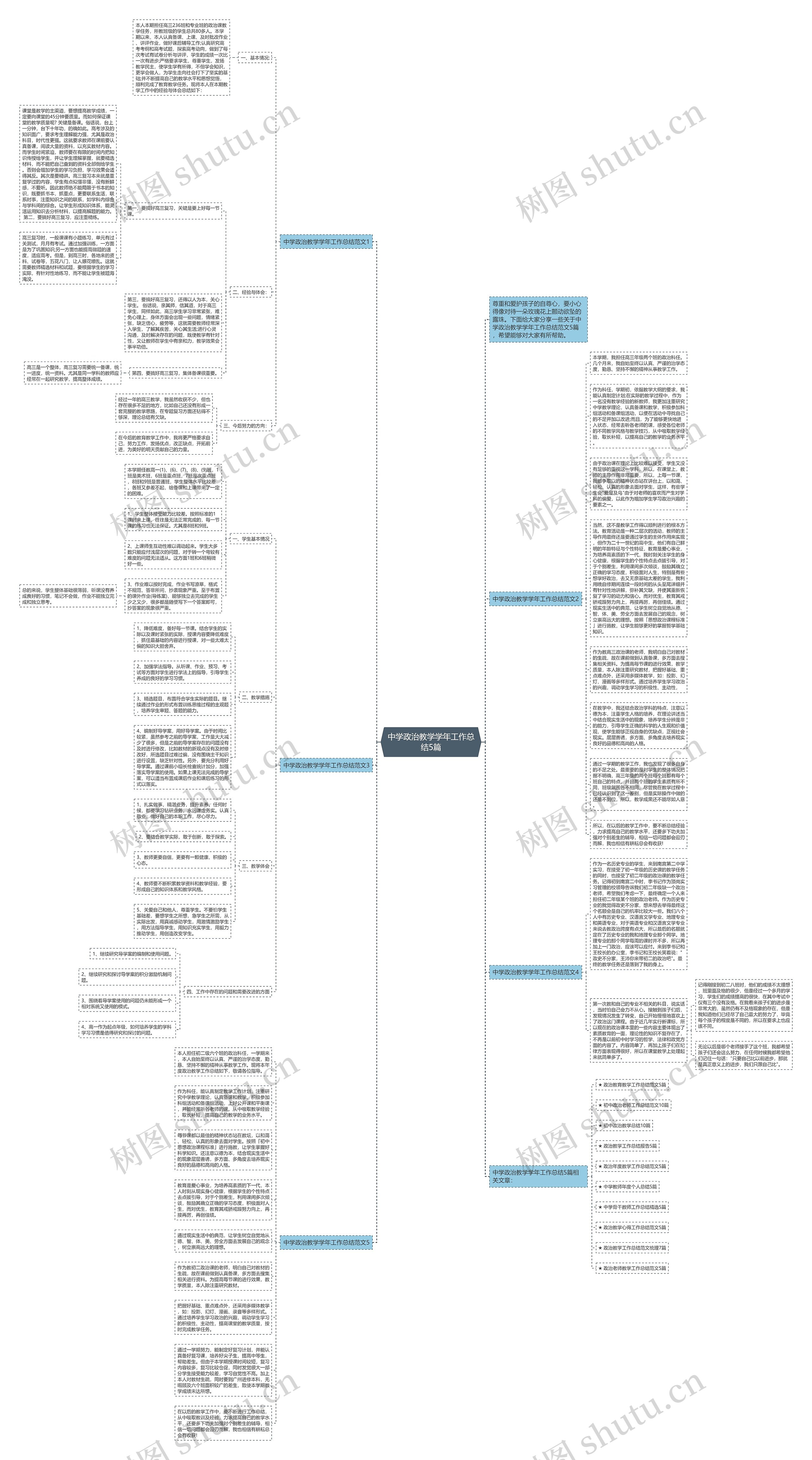 中学政治教学学年工作总结5篇思维导图