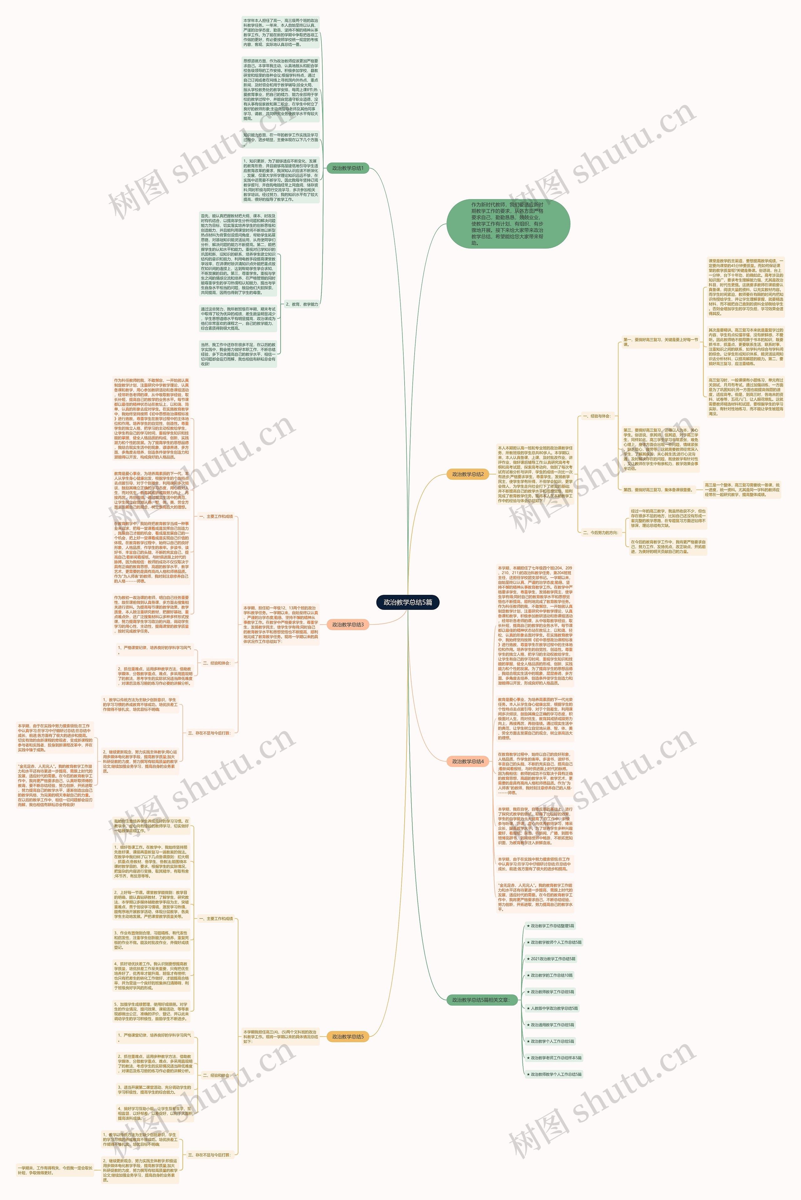 政治教学总结5篇思维导图