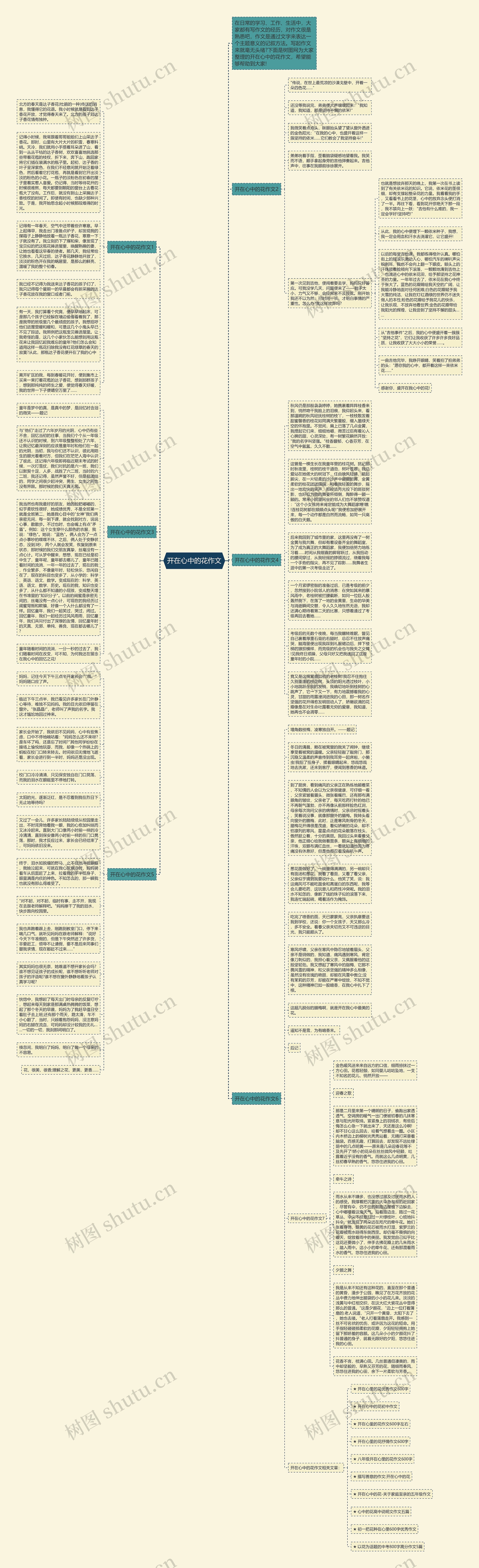 开在心中的花作文思维导图
