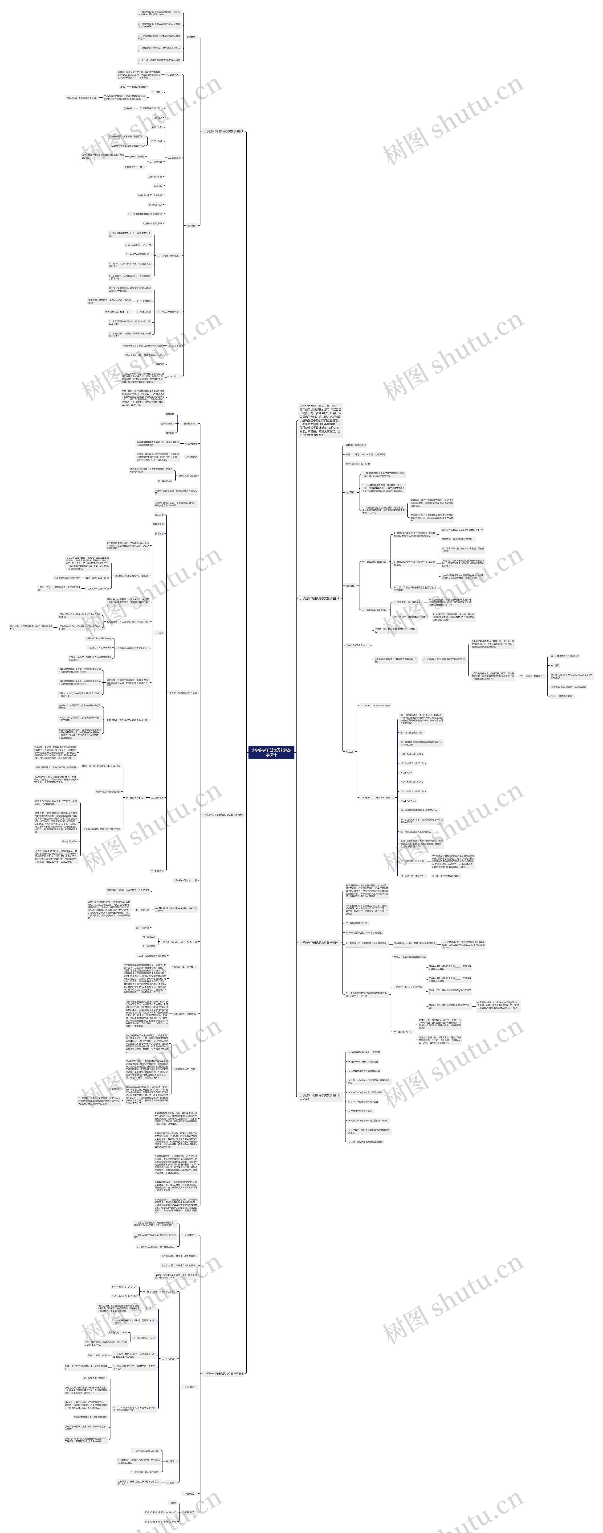 小学数学下册优秀获奖教学设计思维导图
