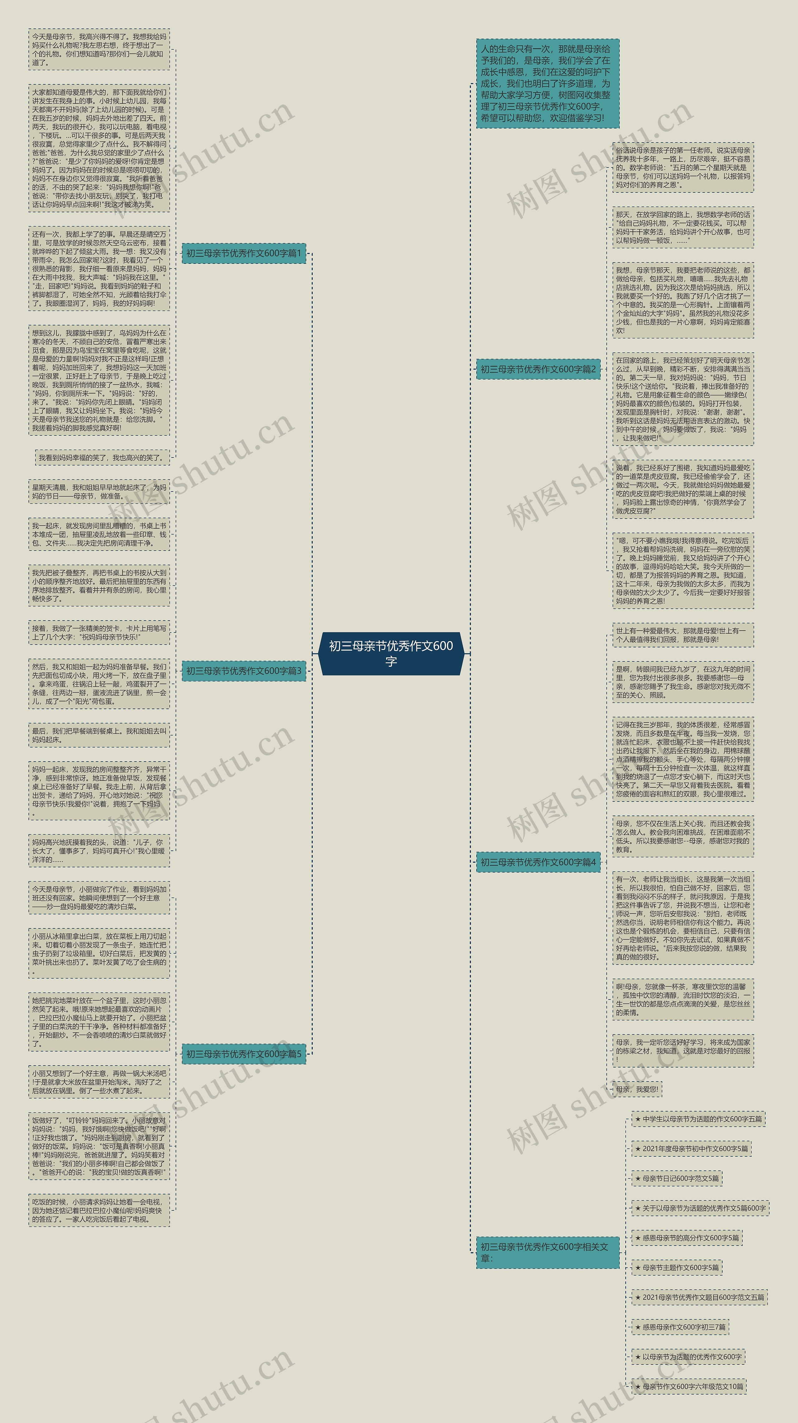 初三母亲节优秀作文600字思维导图