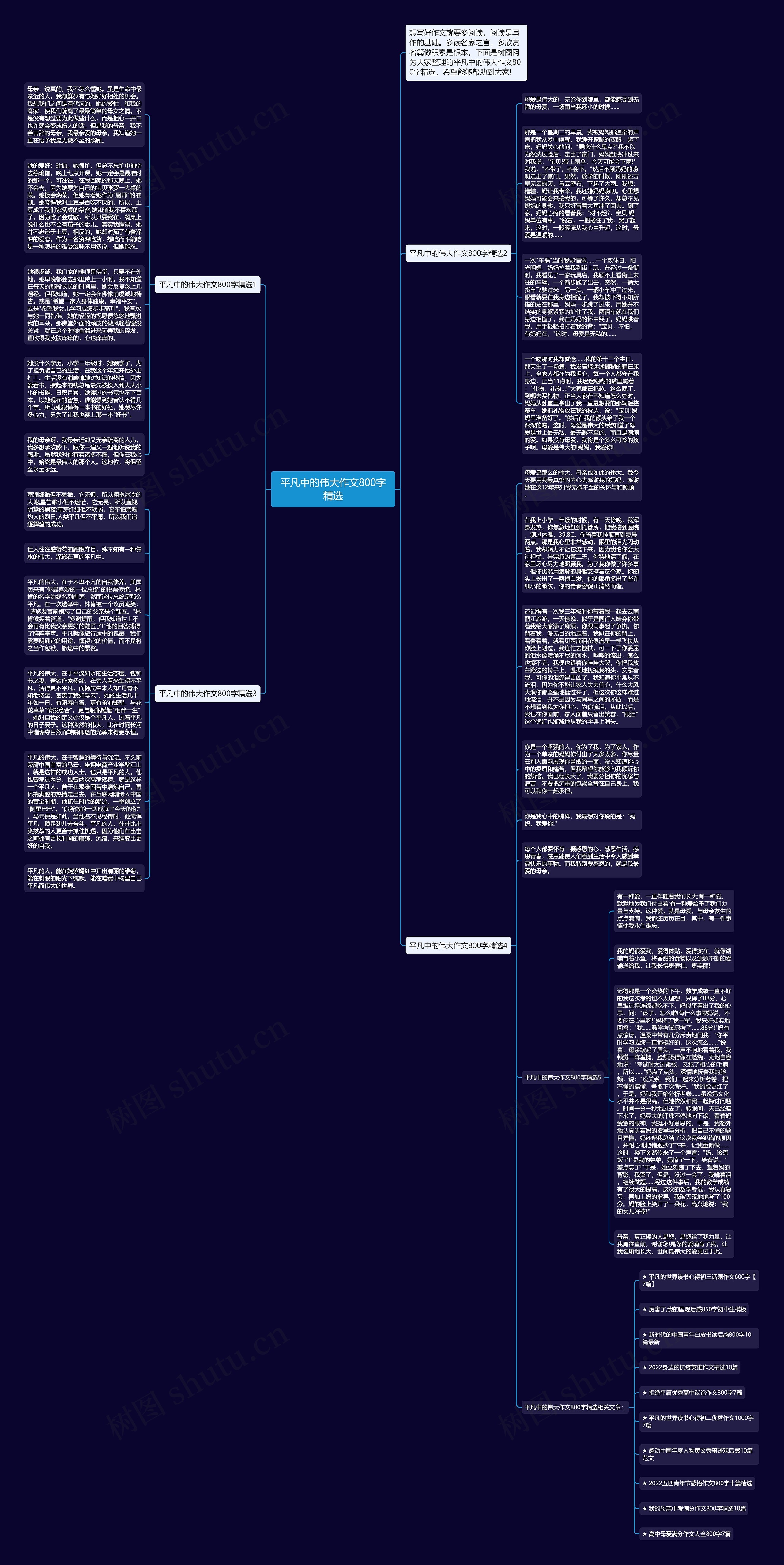平凡中的伟大作文800字精选思维导图